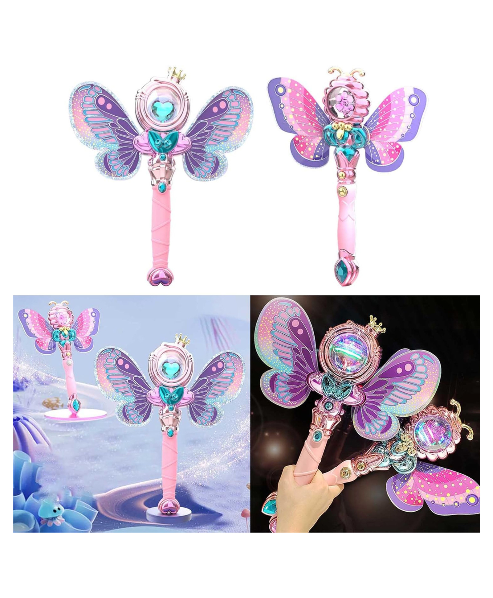 Lumo Brilliant Toys Butterfly Princess Wand, Electric Glow Stick, Innovative Fun Wing Shape Musical Light Stick, Best Gift for Kids - (Pack of 1 - Design And Color May Vary)-image-47