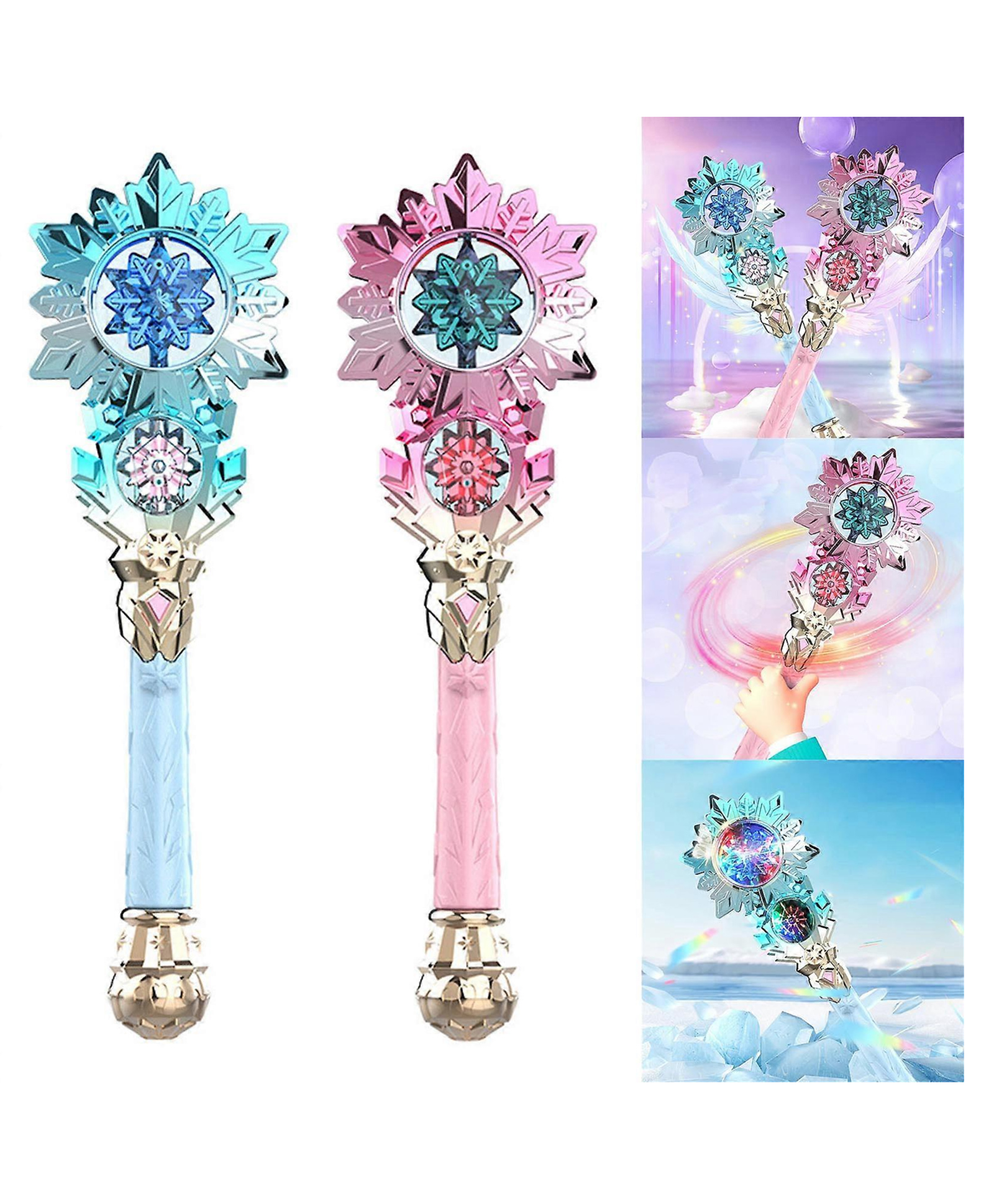 Lumo Brilliant Toys Princess Magic Wand Stick, Pretend Play Glowing Spinning Music Magic Wand, Baby Girl Glitter Flashing Light up Toys - (Pack of 1 - Color May Vary)-image-20