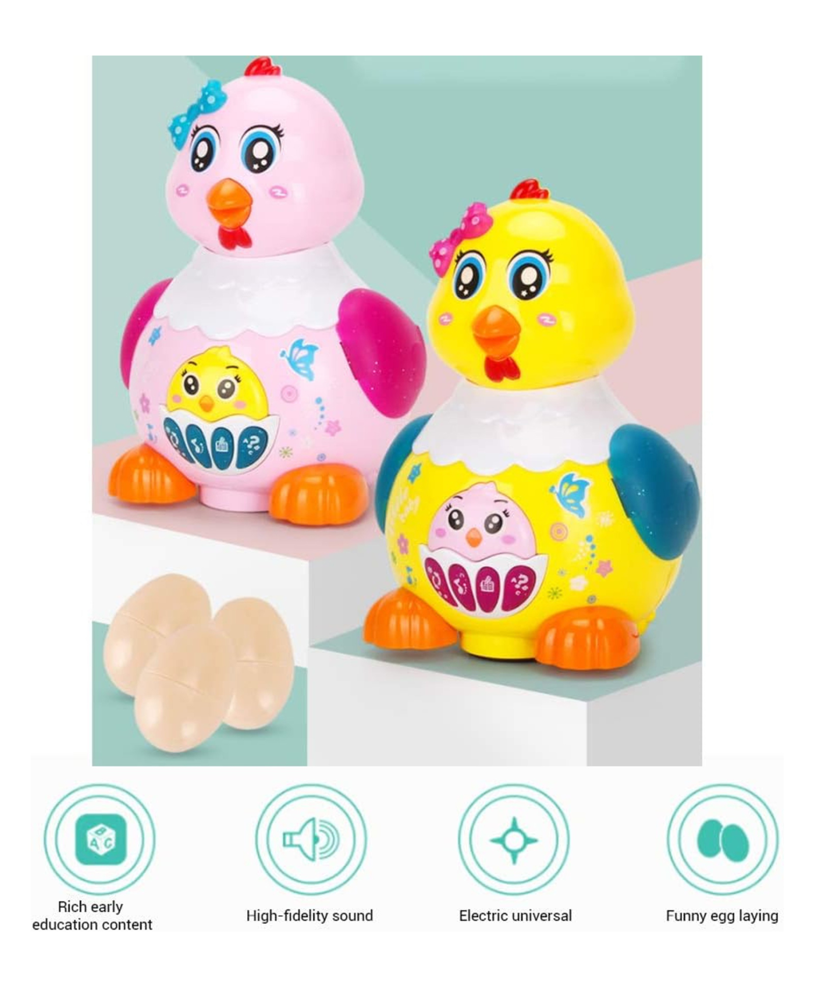 Lumo Brilliant Toys Musical Baby Chick Toys For Kids With Light-Up Feature, Educational Learning Toy, Includes 3 Eggs - (Pack of 1 - Color May Vary)-image-17