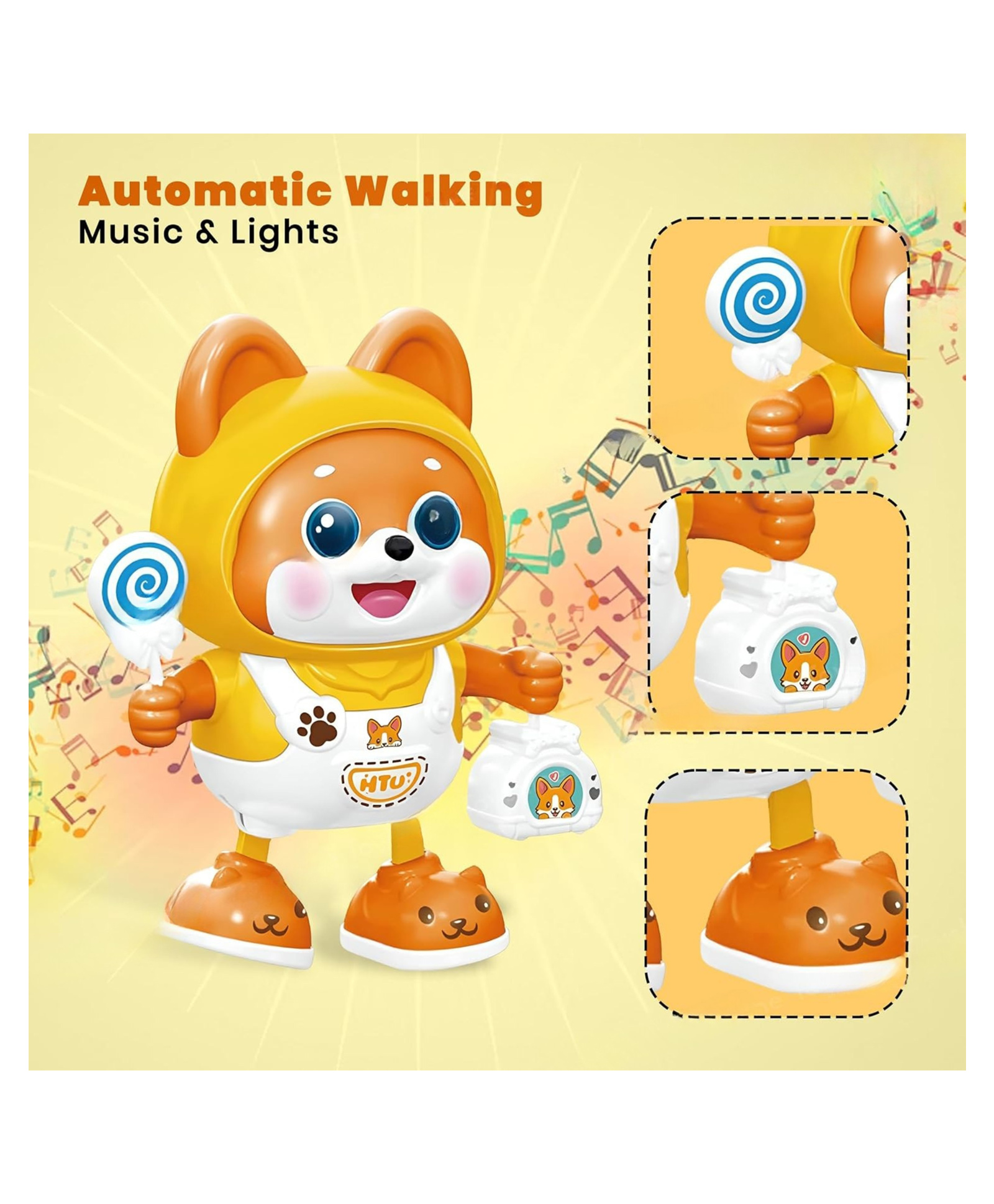 Lumo Brilliant Toys Musical Robot Dog Toys For Kids With Dancing, Automatic Walking, Music And Lights, Creative Children Electric Pet Toy, Fun Play Interactive Kids Toys - (Pack of 1 - Color May Vary)-image-27