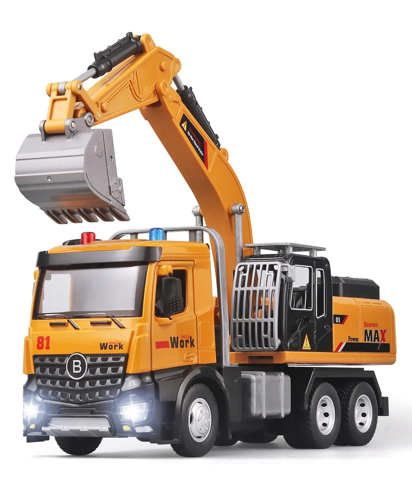 Lumo Brilliant Toys Alloy Excavator Construction Realistic Engineer Vehicle Toys For Kids, Friction Powered Excavator Construction Toys Truck Machine for Kids - Multicolor-image-4