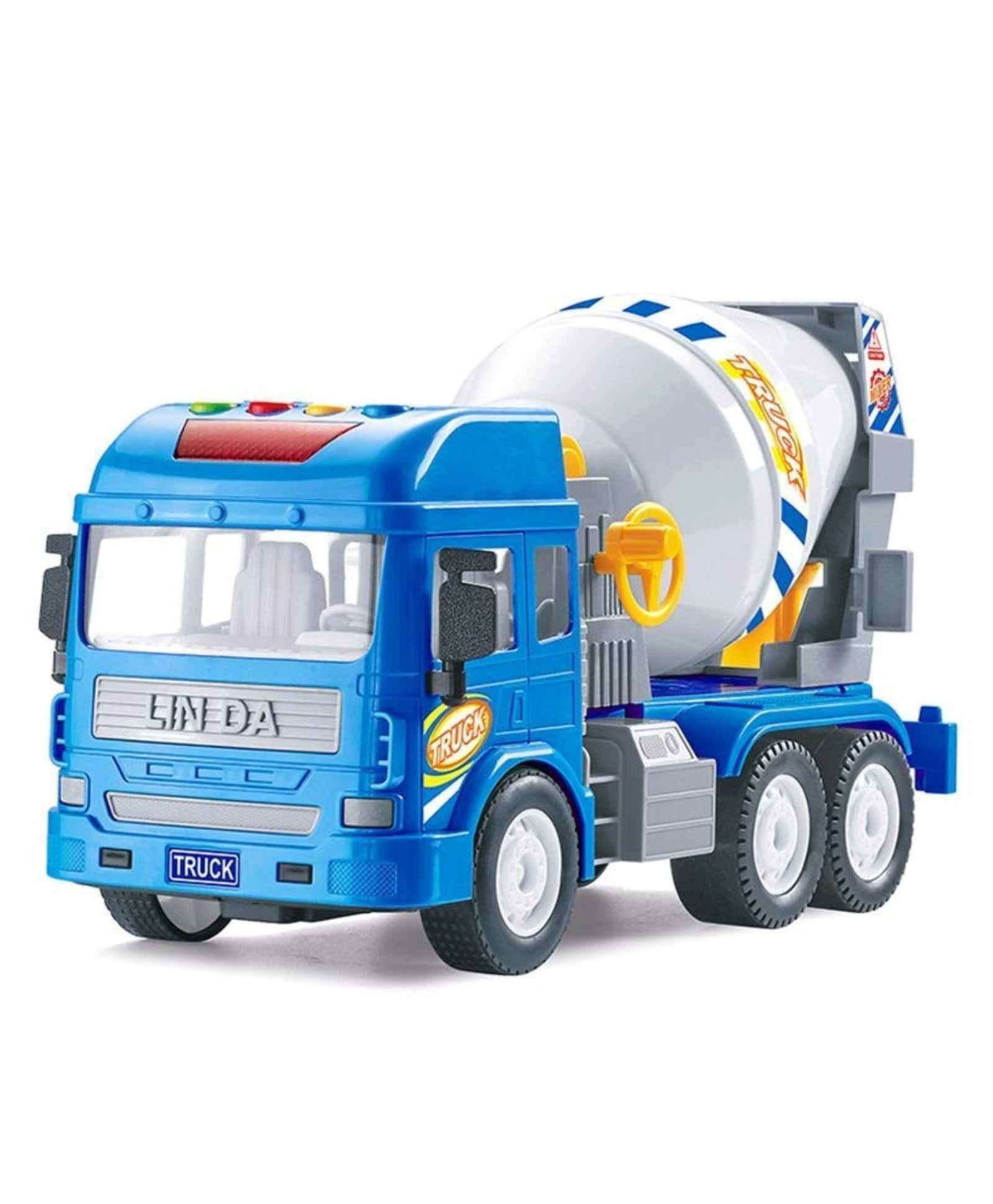 Lumo Brilliant Toys Cement Mixer Truck Toys for Kids, Pull Back Vehicles Construction Unbreakable Plastic Truck With Lights And Sounds, Friction Powererd Truck Toy - Multicolor-image-29