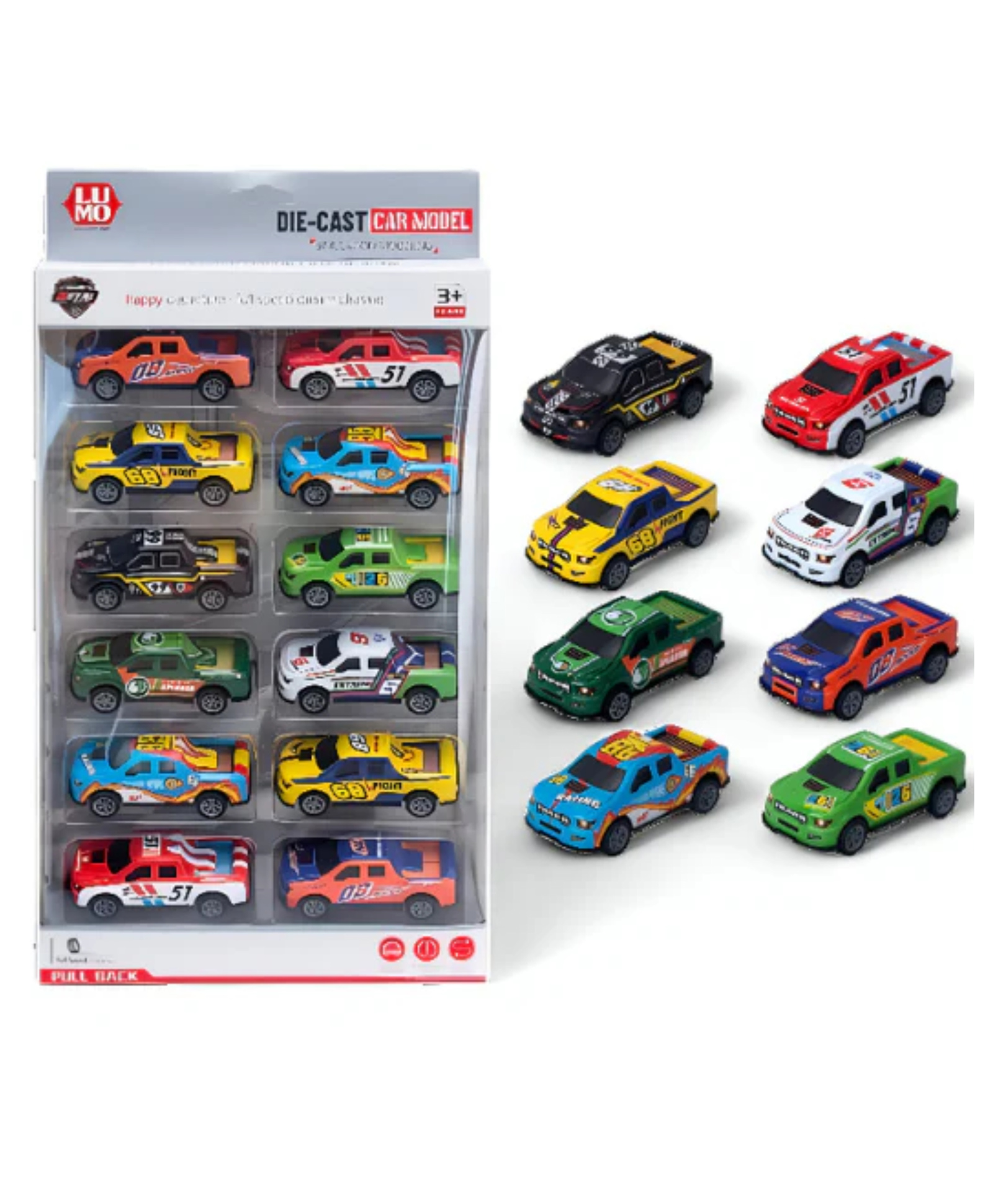 Lumo Brilliant Toys Mini Alloy Metal Die-Cast Race Car Toys For Kids, Colourful Race Car Adventures Kid Toy, Perfect for Kid And Collector, Ideal Gift Set for Racing Enthusiast 12 Pieces - Multicolor-image-2