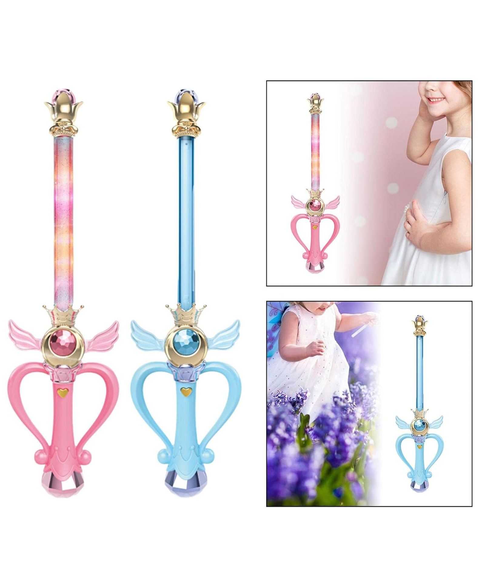 Lumo Brilliant Toys Princess Magic Wand Stick, Pretend Play Glowing Music Magic Wand, Baby Girl Glitter Flashing Light up Toys - (Pack of 1 - Color May Vary)-image-17
