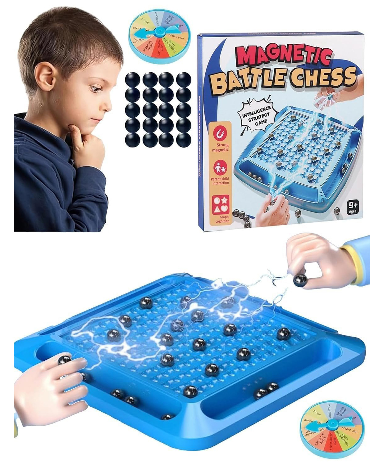 Azhari Magnetic Battle Chees Bead Maze Puzzle Game for Kids Educational Toy to Improve Logical Thinking, Hand-Eye Coordination & Problem-Solving Fun Interactive Magnetized Board Game for Kids-image-20