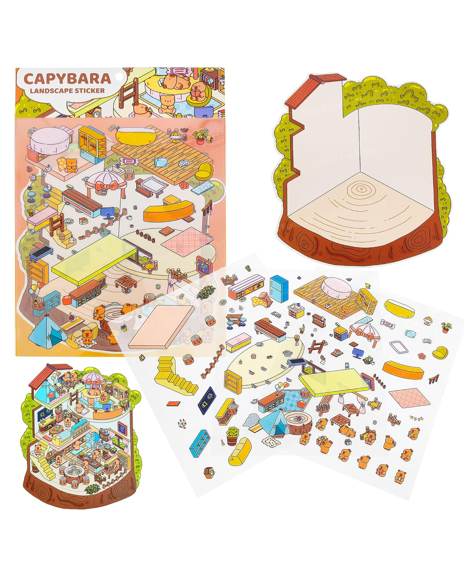 FunBlast DIY Creative CapyBara Miniature World Sticker Set for Kids -Pack of 1 (Multicolor)-image-24