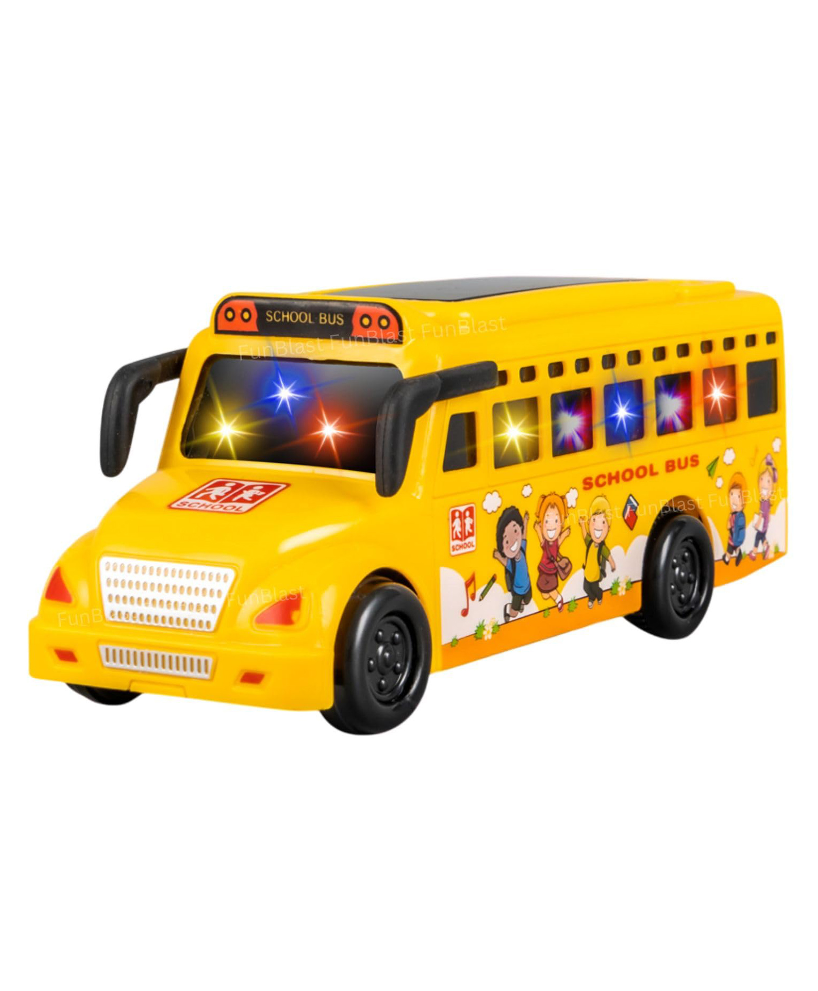 FunBlast School Bus Toy with 3D Flashing Light and Sound for Kids -1 Pc (Multicolor)-picture-14
