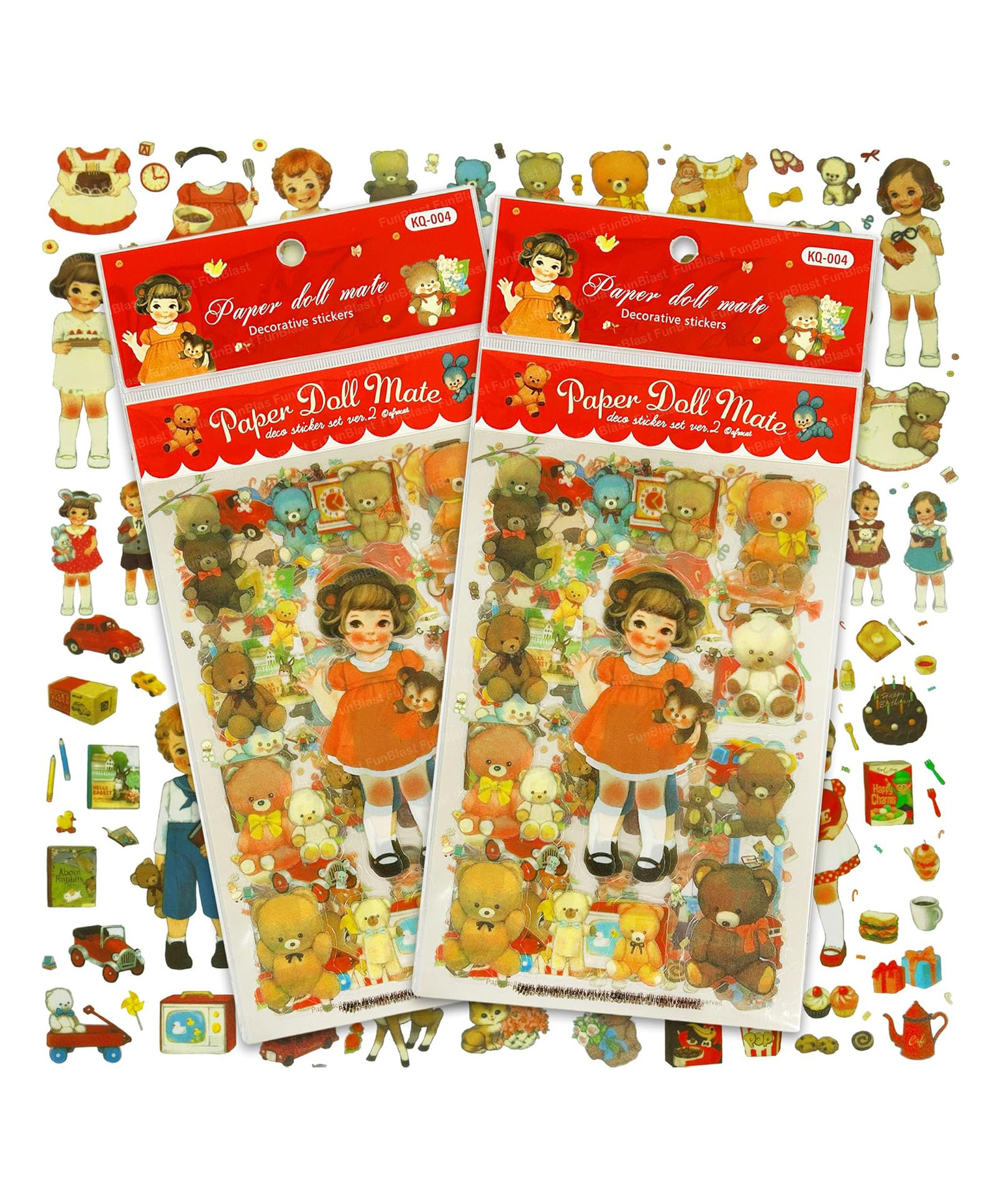 FunBlast Self Adhesive Doll Mate Transparent Stickers Set - 12 Sheets (Multicolor)-image-38