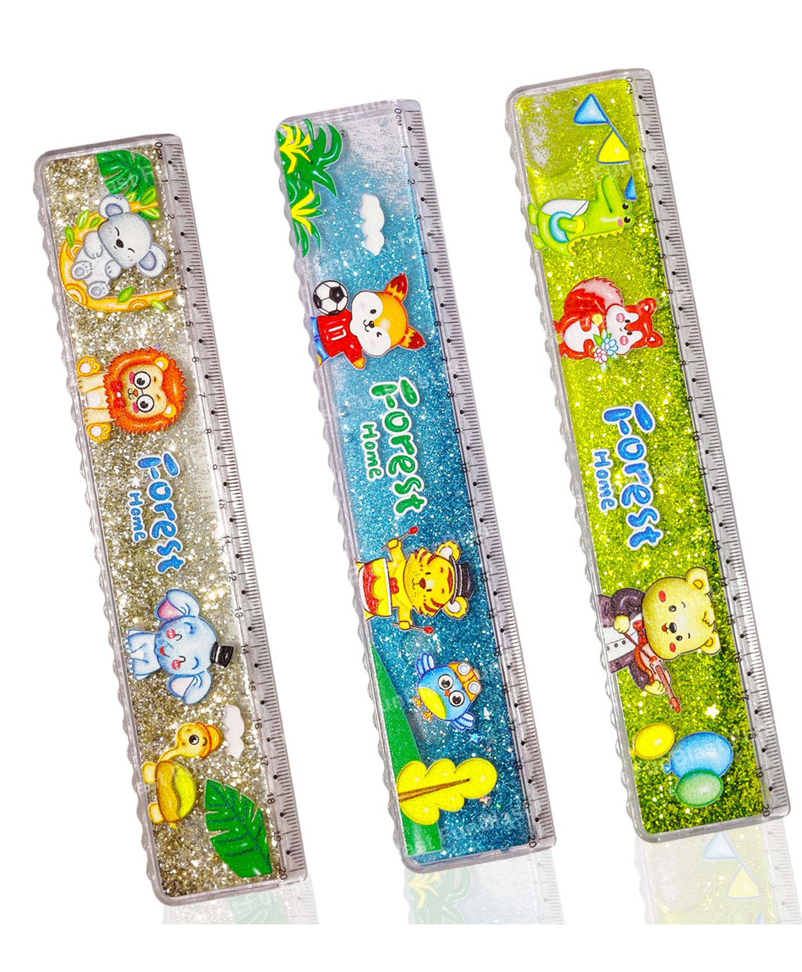 FunBlast Animal Themed Glitter Scale Ruler Set 3 Pcs (Multicolor)-picture-16