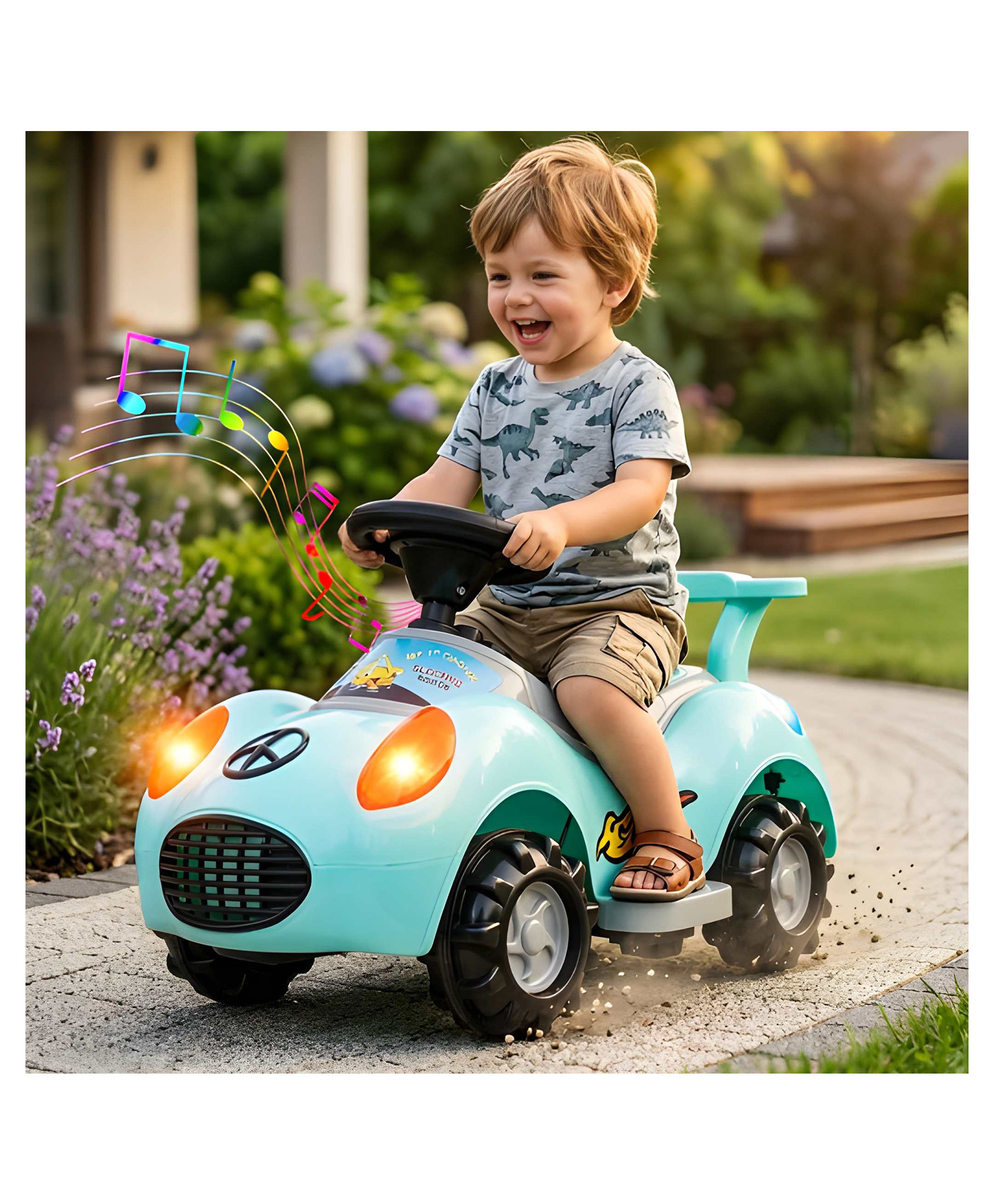 NHR Electronic Ride On Car with Advanced Music System and Lights | Kids Ride On With Strong Wheels, Smooth Steering Accelerator USB Port Mic and Bluetooth | Ride On for Kids Ride On Car - Sea Green-image-25