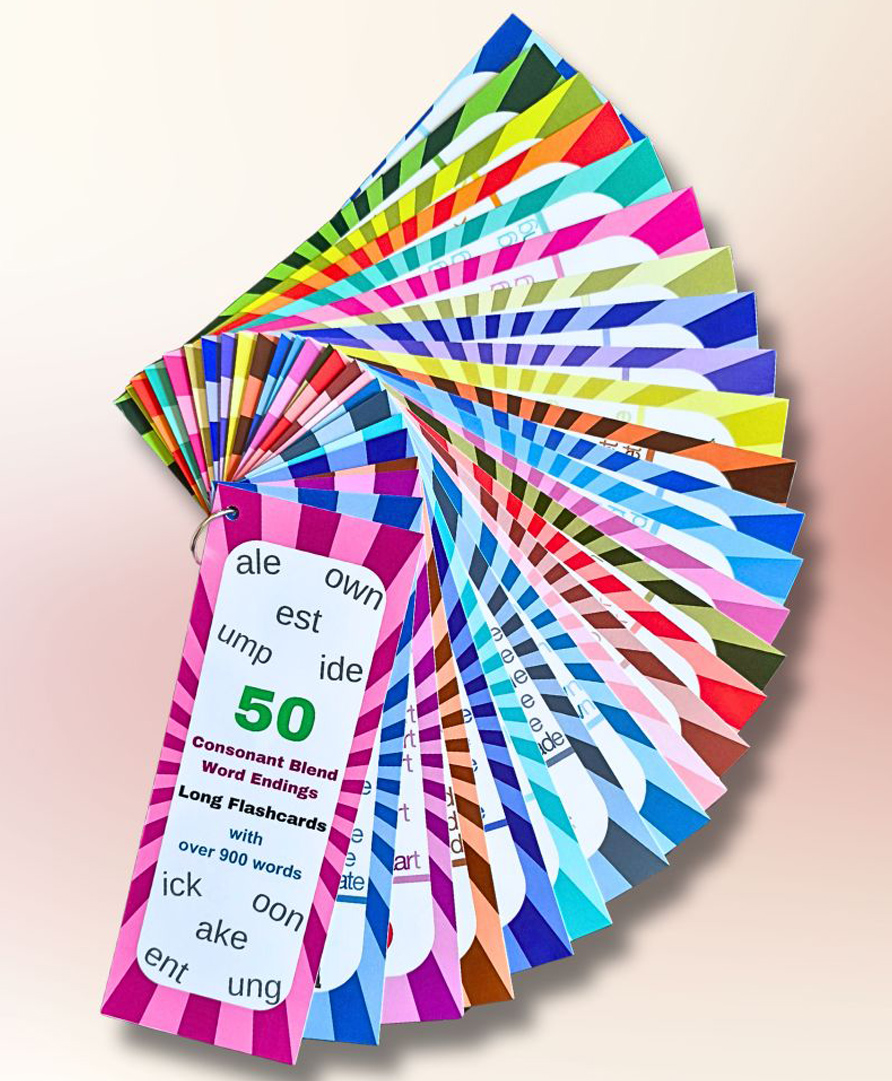 EDUSTAR 50 Consonant Blend Word Ending Long Flashcards - Multicolor-image-17
