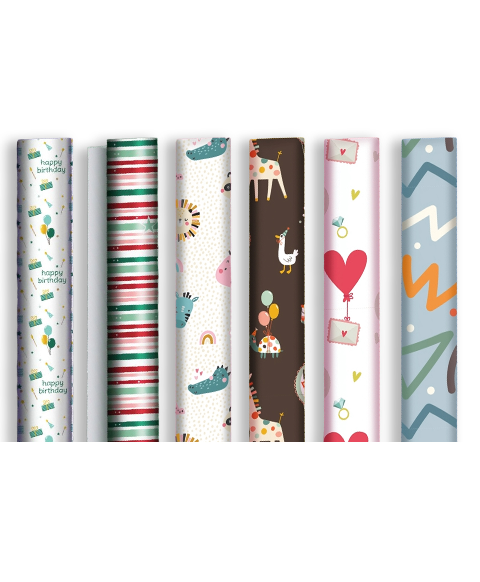 QIPS | NUKKAD Pack of 6 Multi-Design Rolls (30 Sheets) Gift Wrapping Paper - 19" x 29"
