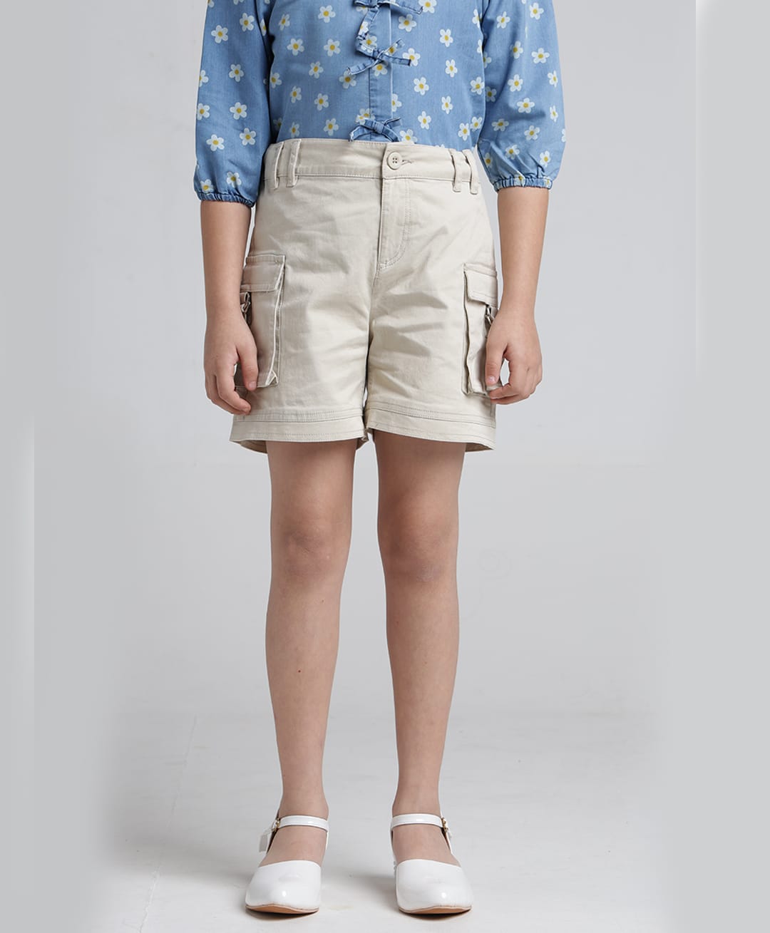 Under Fourteen Only Solid Shorts - Beige-picture-15