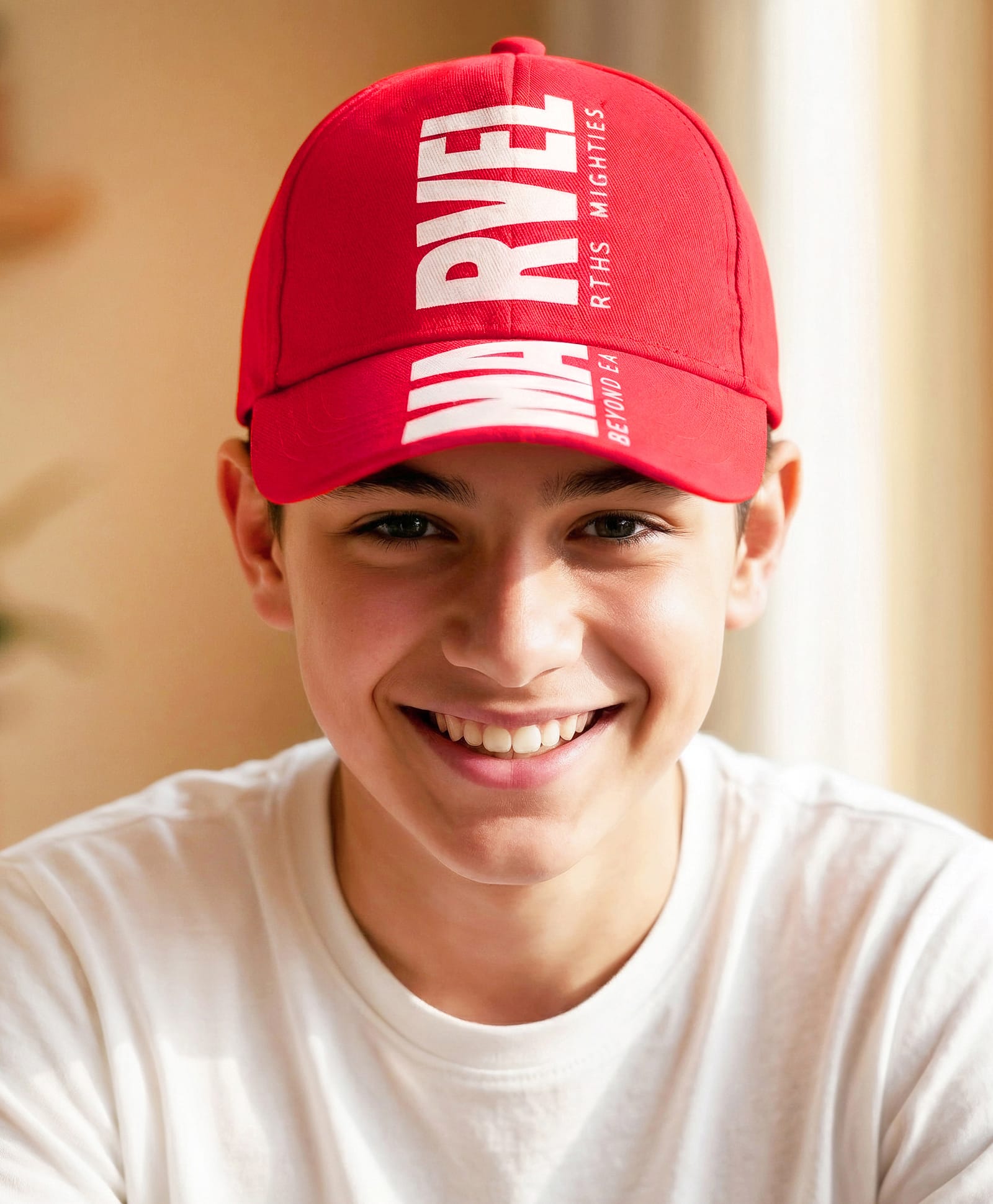 Pine Kids Marvel Cotton Knit Summer Cap with Avengers Graphics Red - Diameter 20 cm-image-14