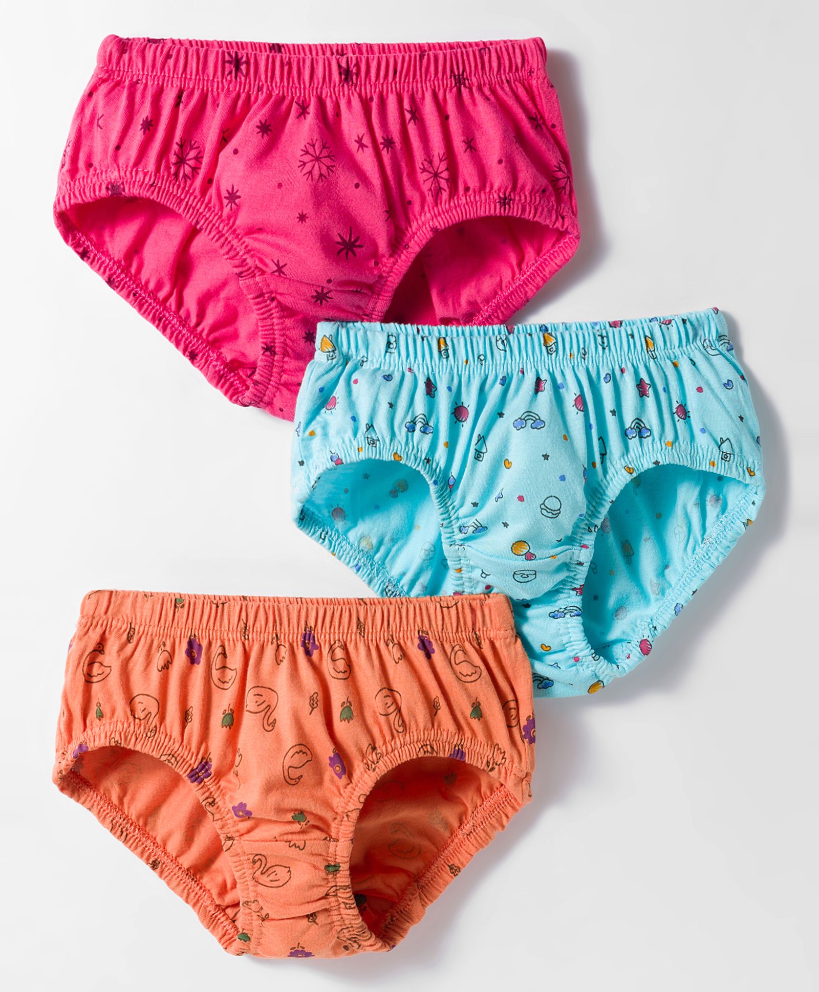Tango Single Jersey Knit Panties with Tropical Theme Print Pack of 3 - Pink Blue & Orange-image-47