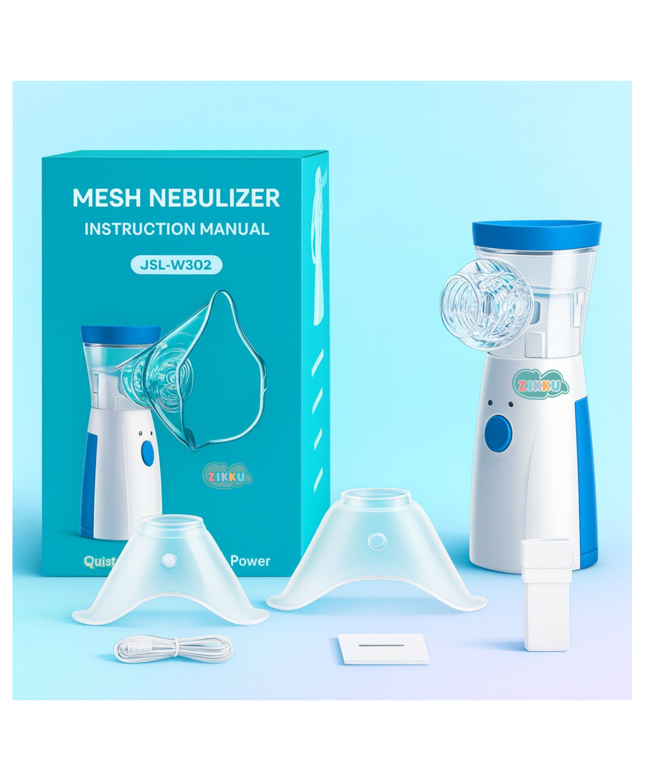 Zikku Portable Mesh Nebulizer With Silent Operation, High Mist Output, Lightweight and Travel-friendly, Suitable for Kids.-image-43