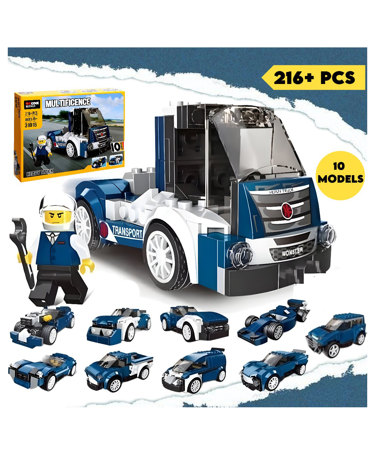 Elecart 10-in-1 Transformable Block Car Building Set STEM Educational Toy for Kids | Creative DIY Racing Cars, Trucks & SUVs | Safe & Durable ABS Plastic | Perfect Gift for Boys & Girls-picture-26
