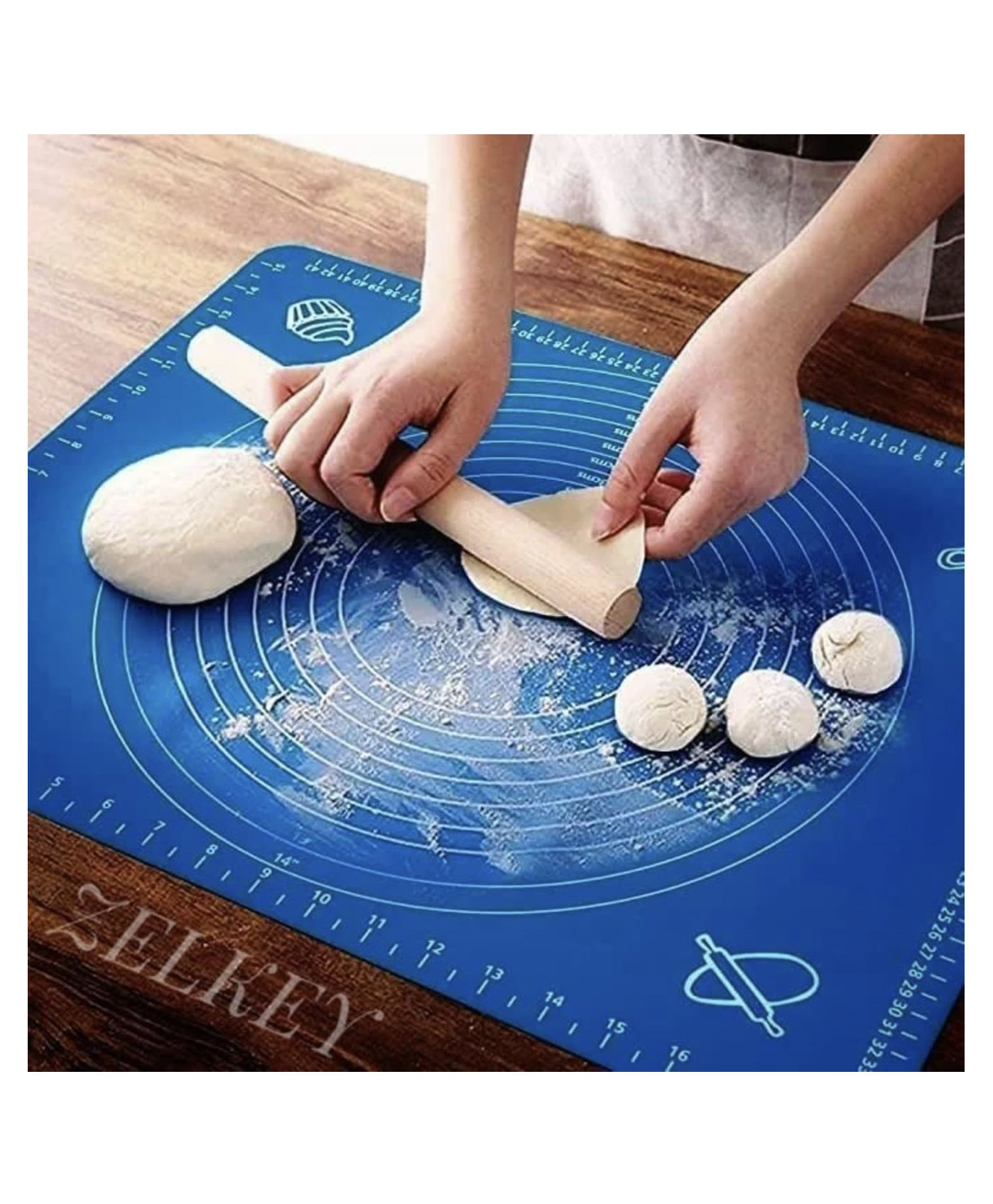 ARCADE TOYS Silicone Baking Mat Chapati, Roti, Atta Kneading Mat Non-Stick Fondant Rolling Stretchable Mat for Kitchen 1pc (Multicolour)-image-39