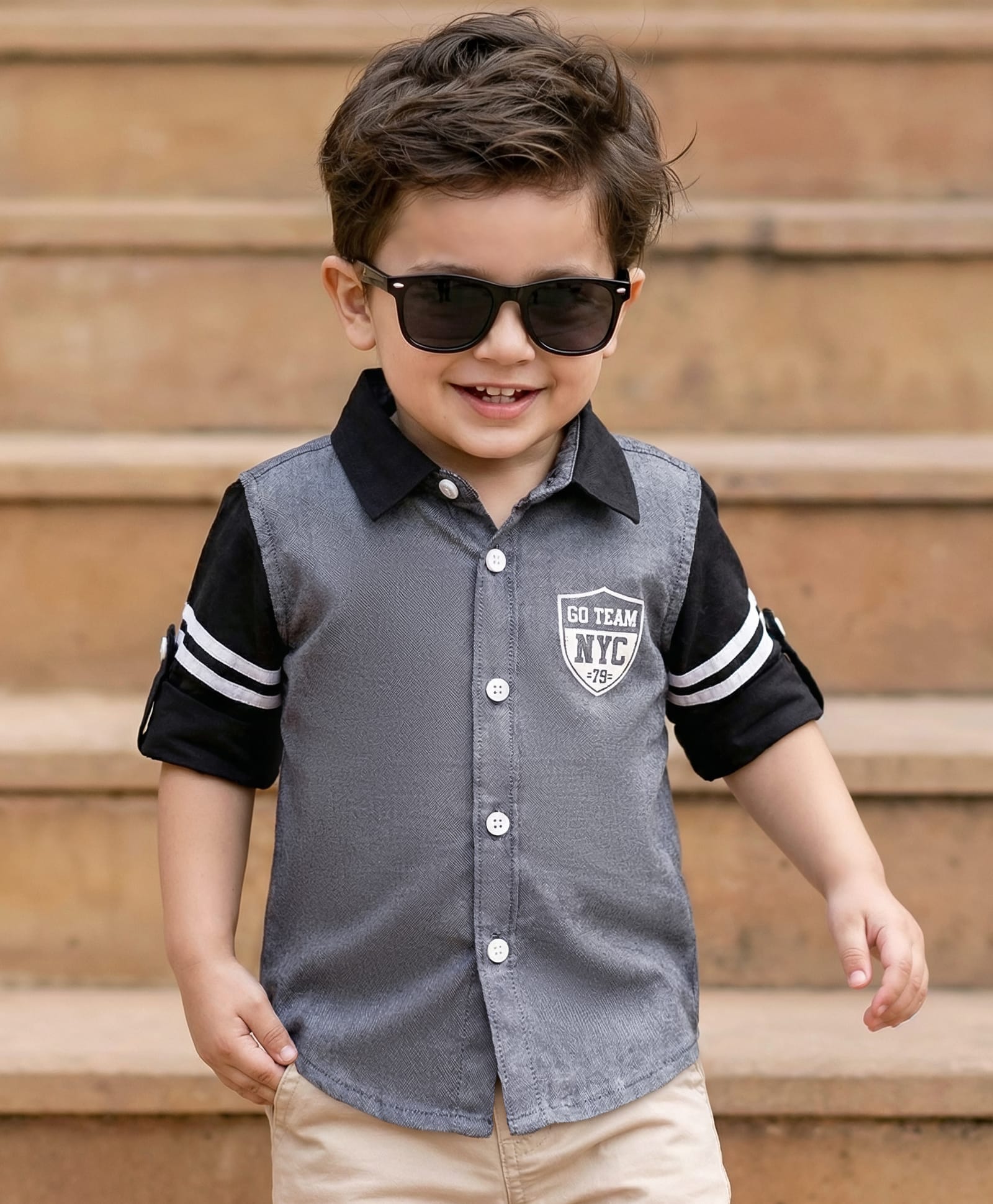 Babyhug 18-24m Boys Grey & Black Full Sleeve Regular Collar Solid Shirt-picture-11