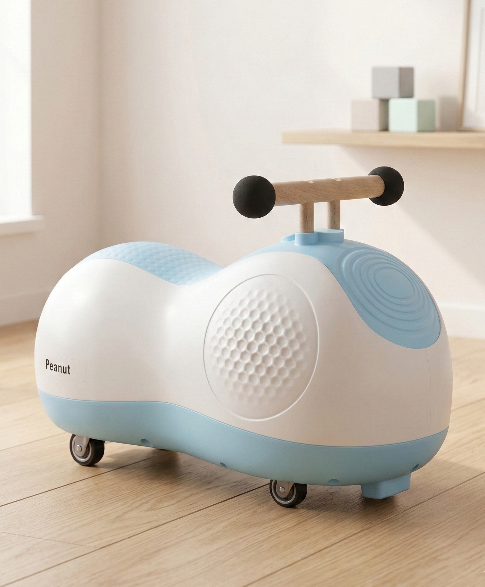 Babyhug Peanut Musical Ride-On for Kids - Blue| Fun Light & Music| Foot-to-Floor Operation| Safe with Round Edges| Sturdy Build| Comfortable Seat| Indoor & Outdoor Play Toy-picture-13