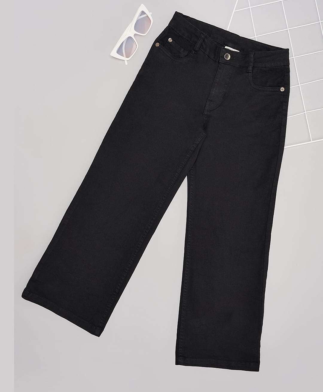Pantaloons Junior Cotton Solid Denim Jeans - Black-picture-13