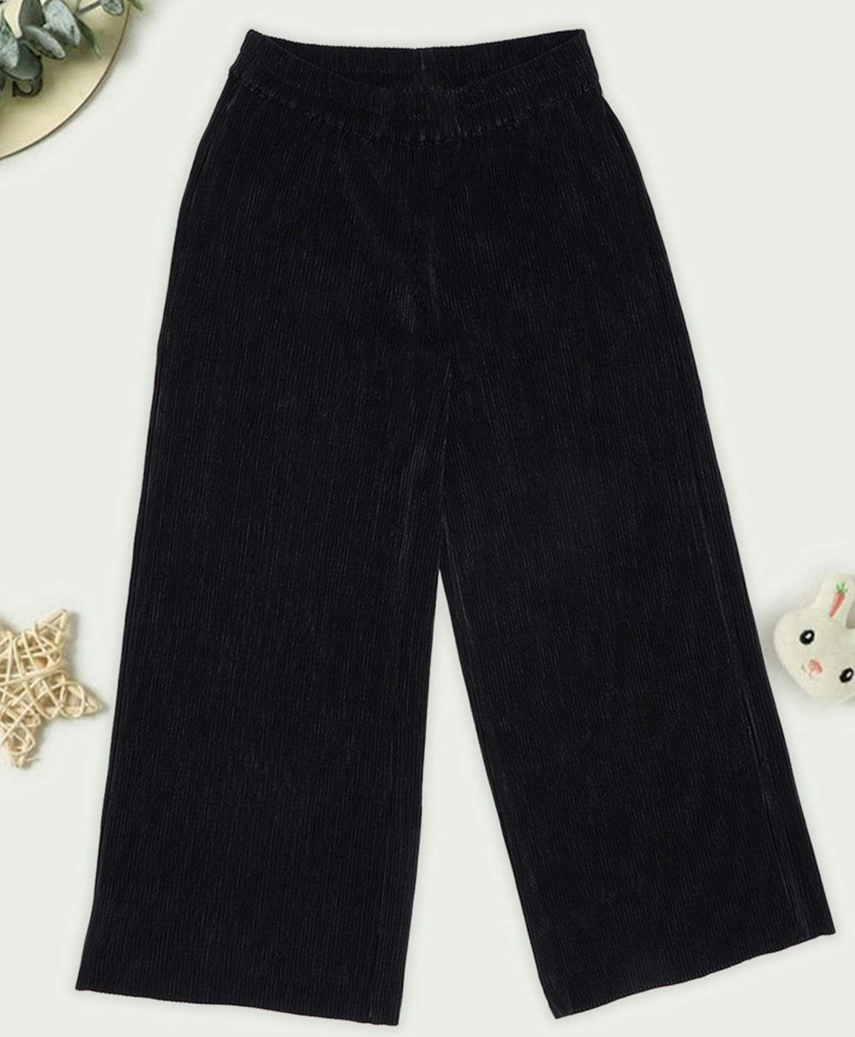 Pantaloons Junior Knit Solid Pant - Black-picture-14