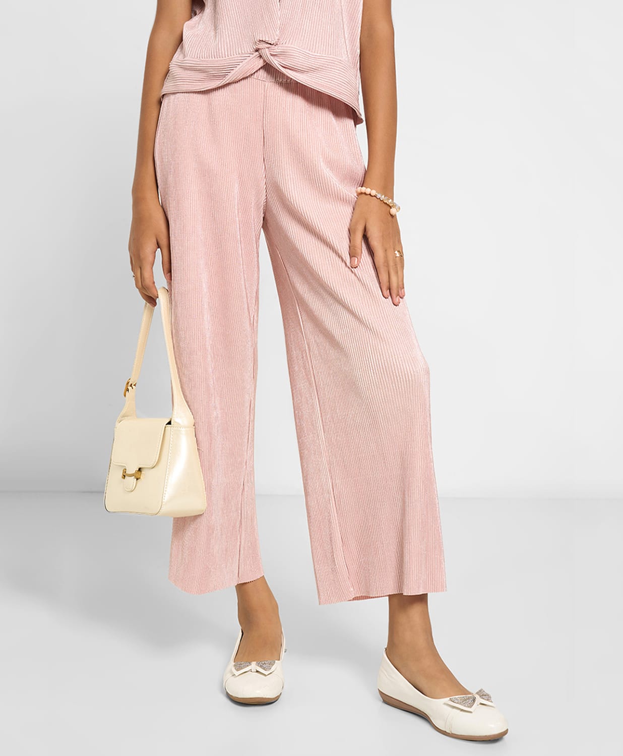 Pantaloons Junior Knit Solid Pant - Pink-picture-34