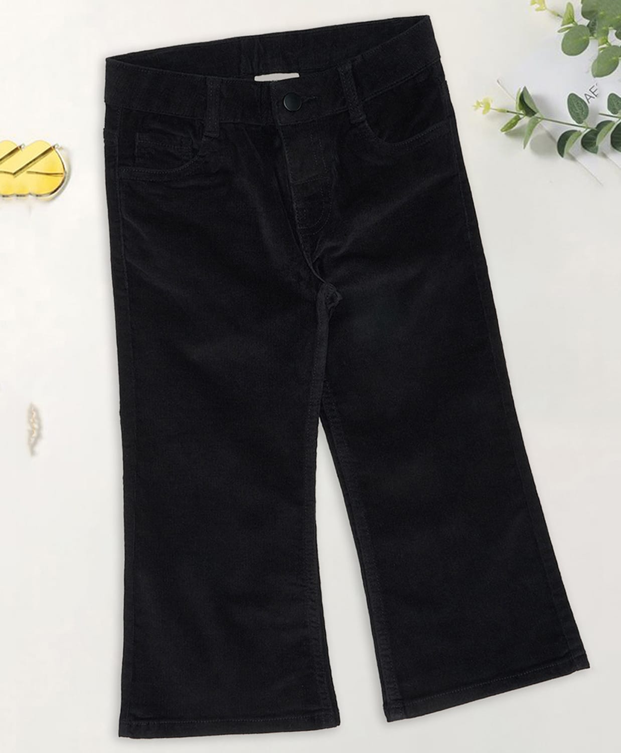 Pantaloons Junior Cotton Woven Solid Trouser - Black-picture-15