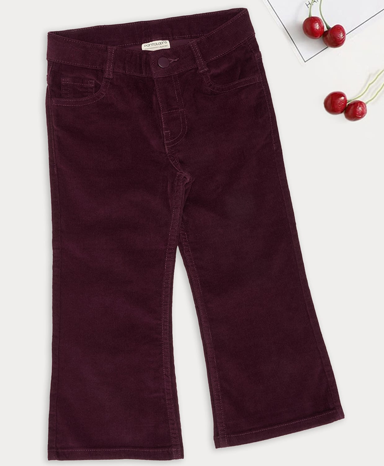 Pantaloons Junior Cotton Woven Solid Trouser - Maroon-picture-24