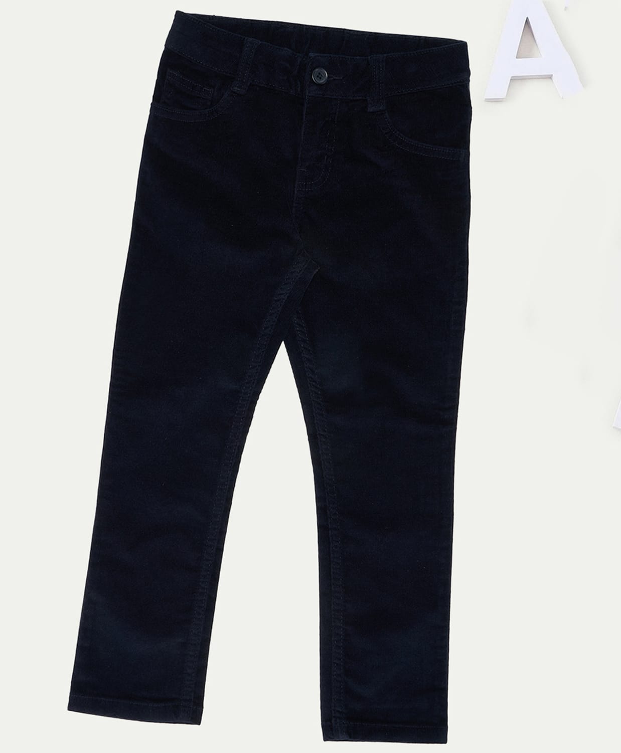 Pantaloons Junior Cotton Woven Solid Pant - Navy Blue-picture-38