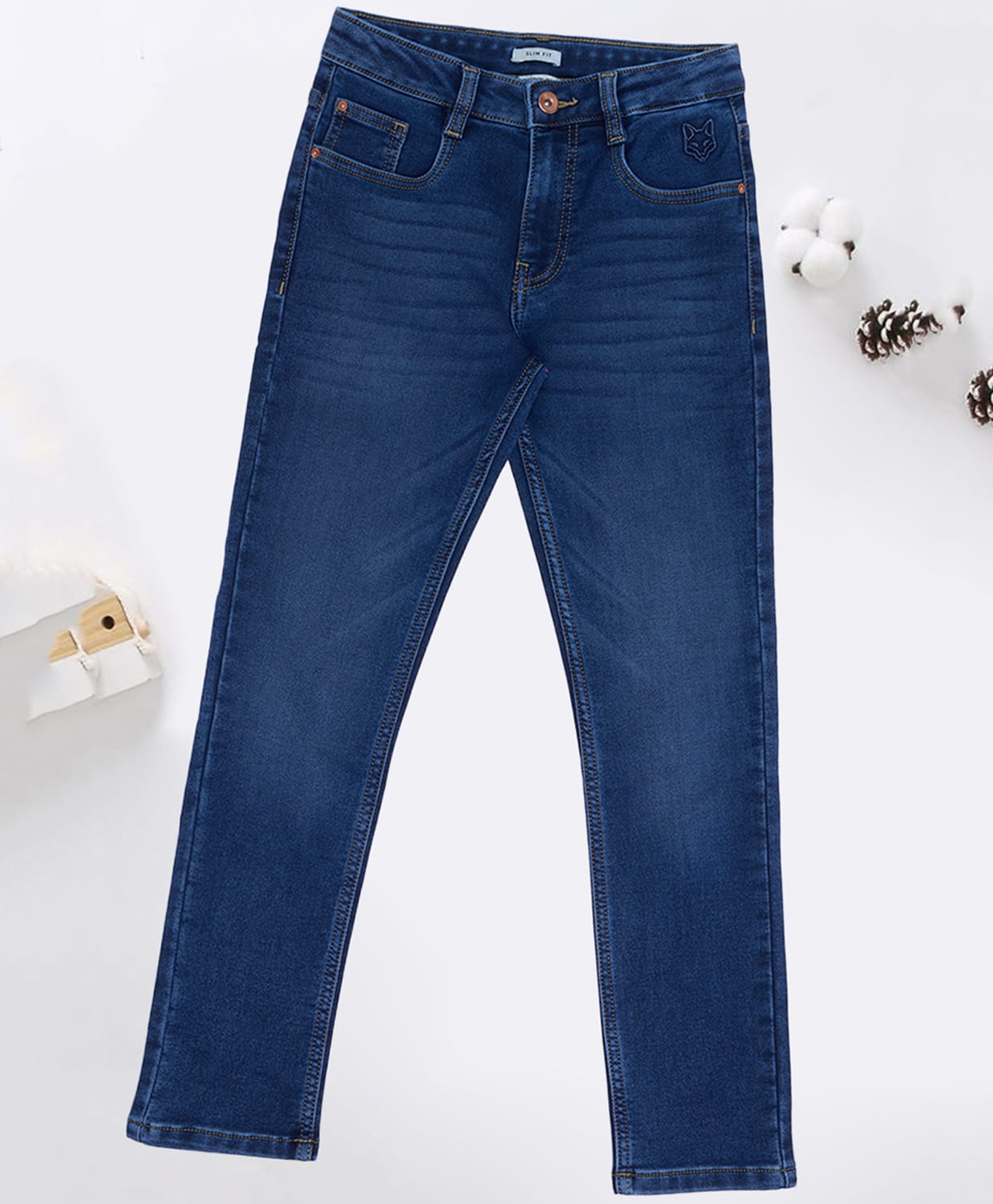 Pantaloons Junior Denim Mild Washed Jeans - Blue-image-45