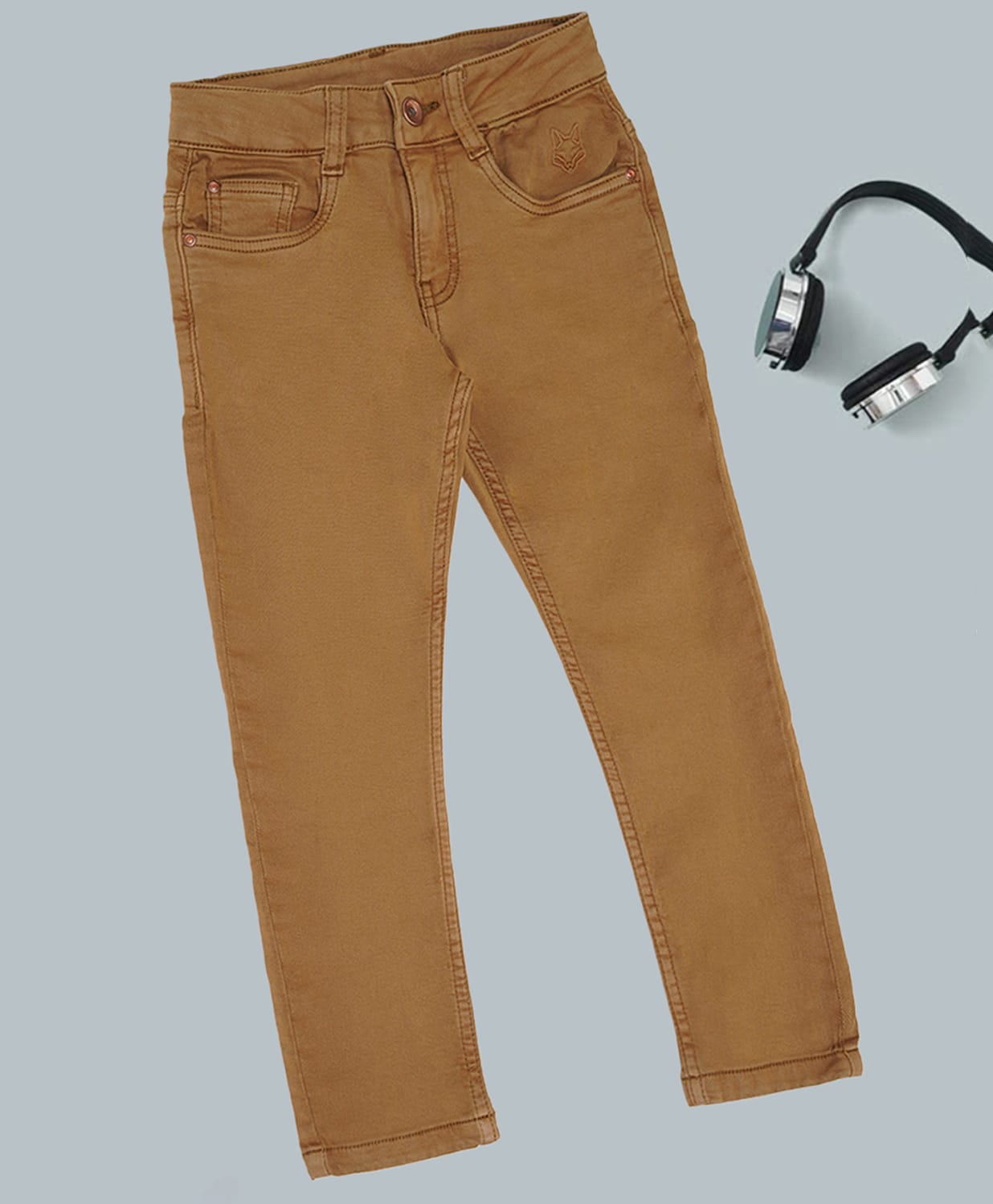 Pantaloons Junior Denim Solid Jeans - Brown-picture-36
