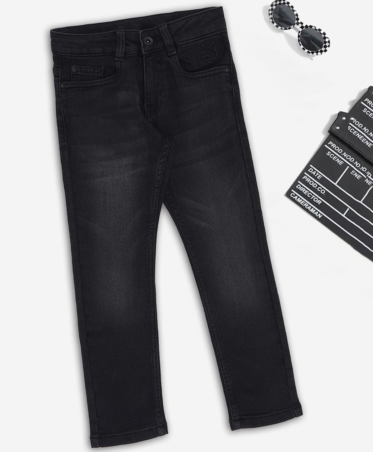 Pantaloons Junior Denim Mild Washed Jeans - Charcoal Grey-image-23