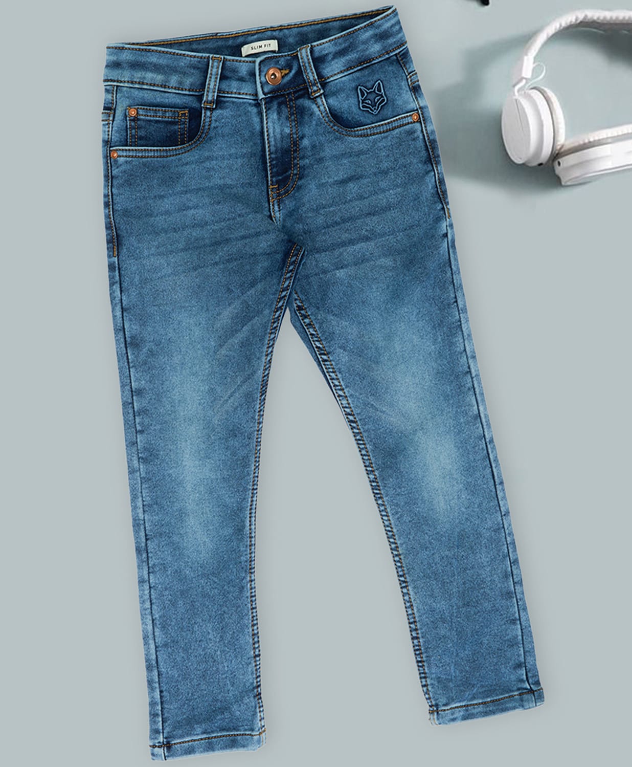 Pantaloons Junior Denim Washed Jeans - Light Blue-image-39