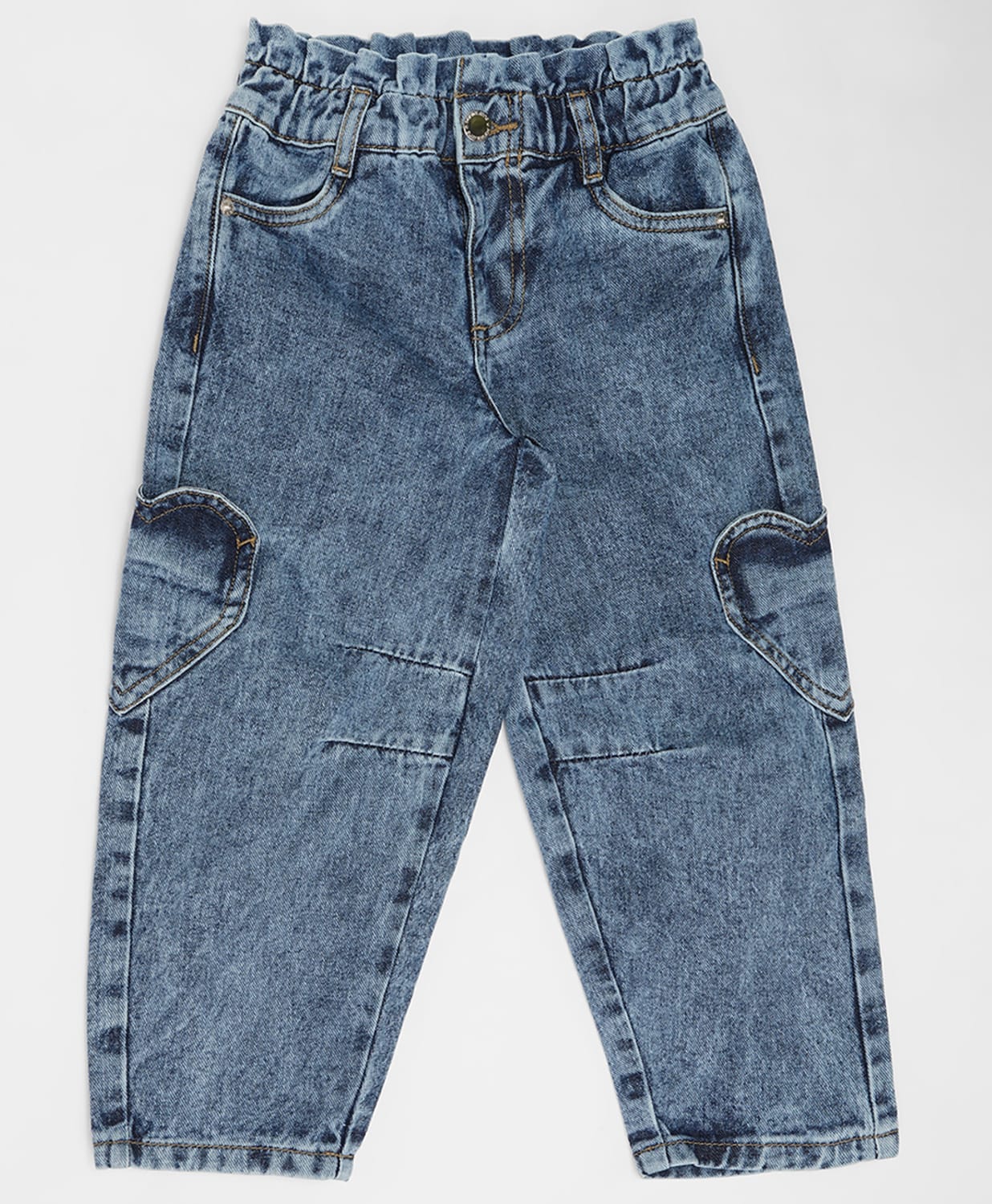 Pantaloons Junior Cotton Denim Washed Jeans - Blue-picture-37
