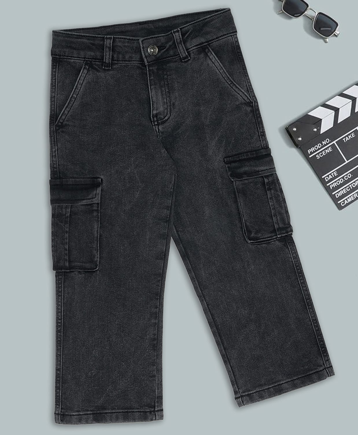 Pantaloons Junior Denim Mild Washed Jeans - Black-picture-16