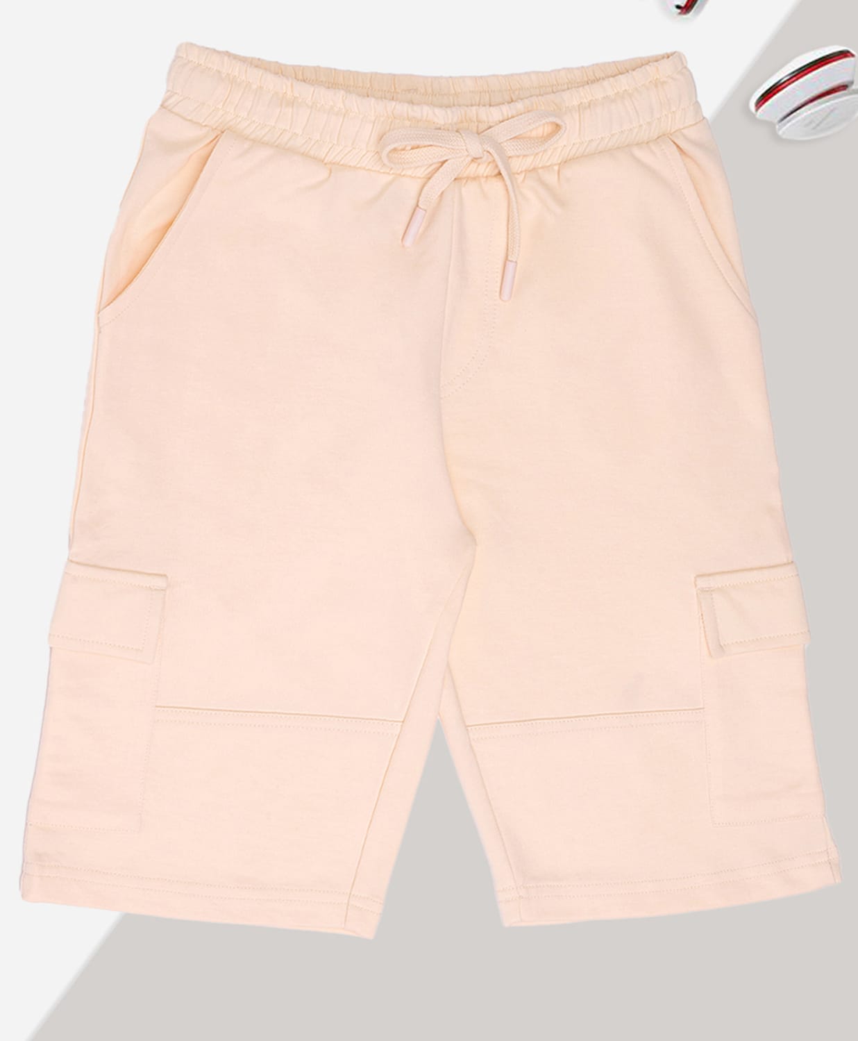 Pantaloons Junior Cotton Knit Solid Shorts - Beige-picture-34