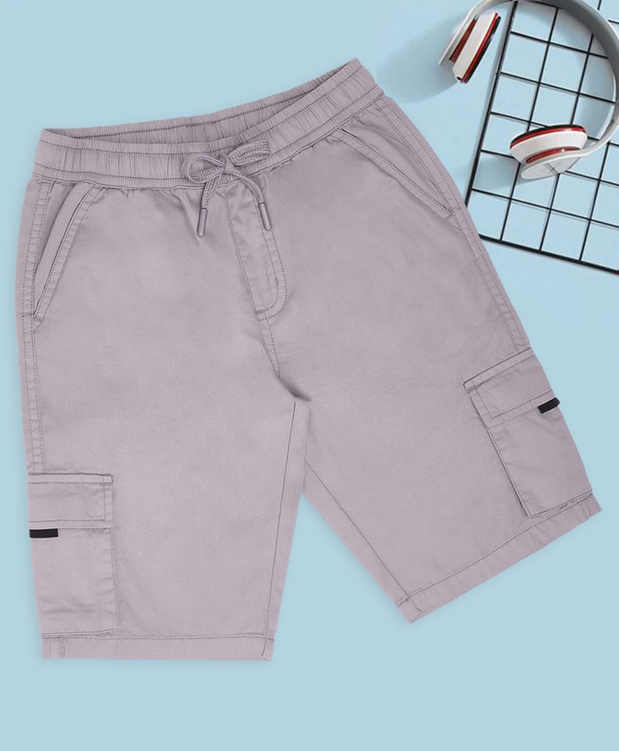 Pantaloons Junior Cotton Woven Solid Shorts - Grey-picture-36