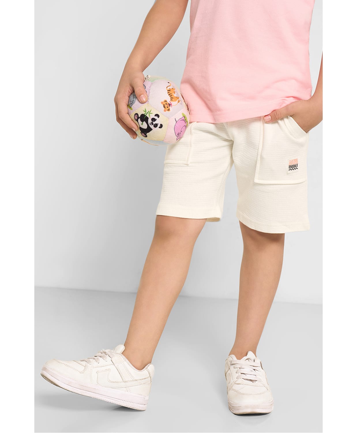 Pantaloons Junior Cotton Knit Solid Shorts - Off White-picture-28