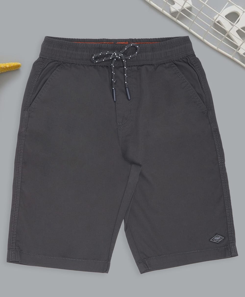 Pantaloons Junior Cotton Woven Solid Shorts - Grey-picture-31