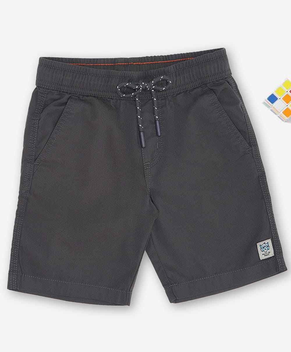 Pantaloons Junior Cotton Woven Solid Shorts - Charcoal Grey-picture-41
