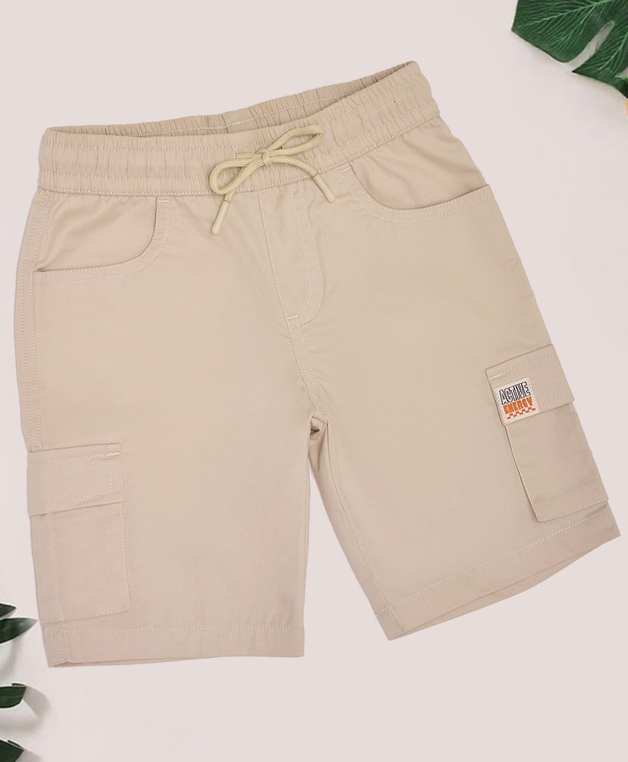 Pantaloons Junior Cotton Knit Solid Shorts - Beige-picture-32