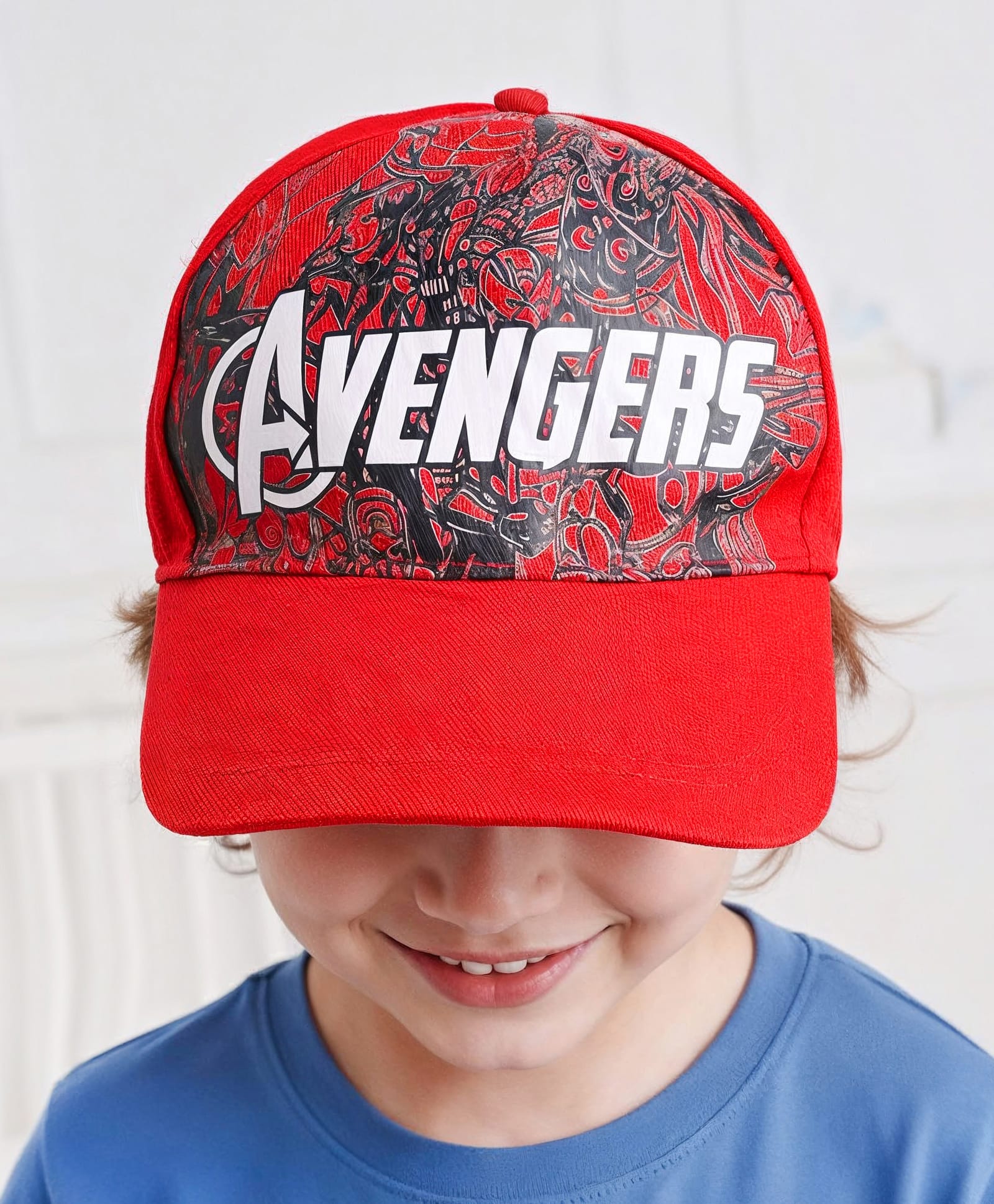 Pine Kids Marvel Cotton Woven Summer Cap With Avengers Graphics Red - Diameter 15 cm-picture-13