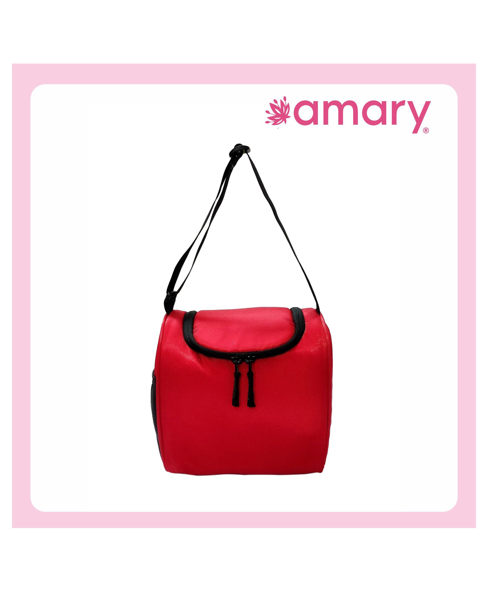 AMARY Lunch Bag, High, Density PU Coated Lining & Nylon Bonded Thread, Lightweight, Durable & Spacious Tiffin Bag with YKK Zipper & Adjustable Strap for Office, School & Travel-image-1