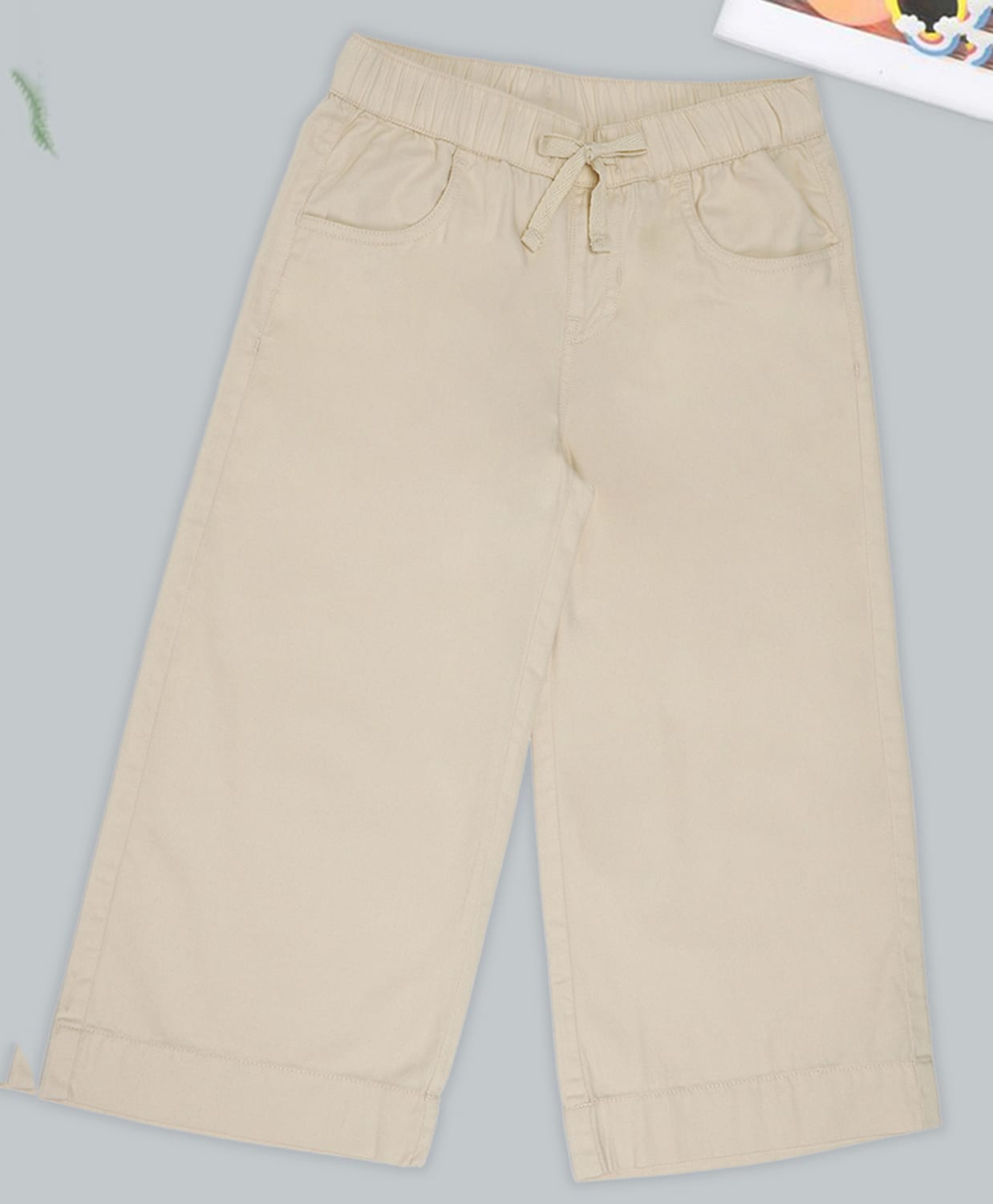 Pantaloons Junior Cotton Woven Solid Trousers - Off White-picture-20
