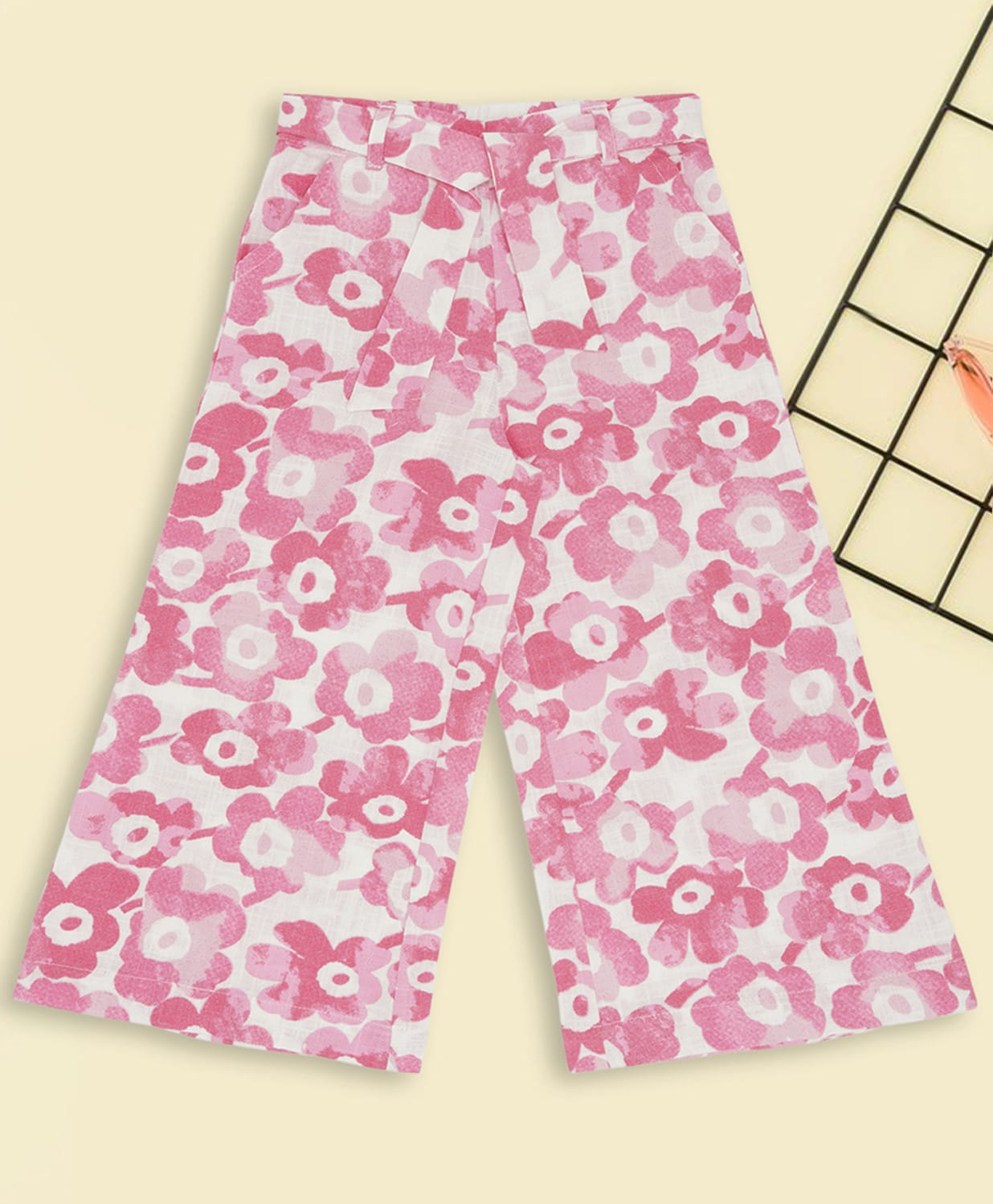 Pantaloons Junior Rayon Woven Floral Printed Trousers - Pink-picture-36