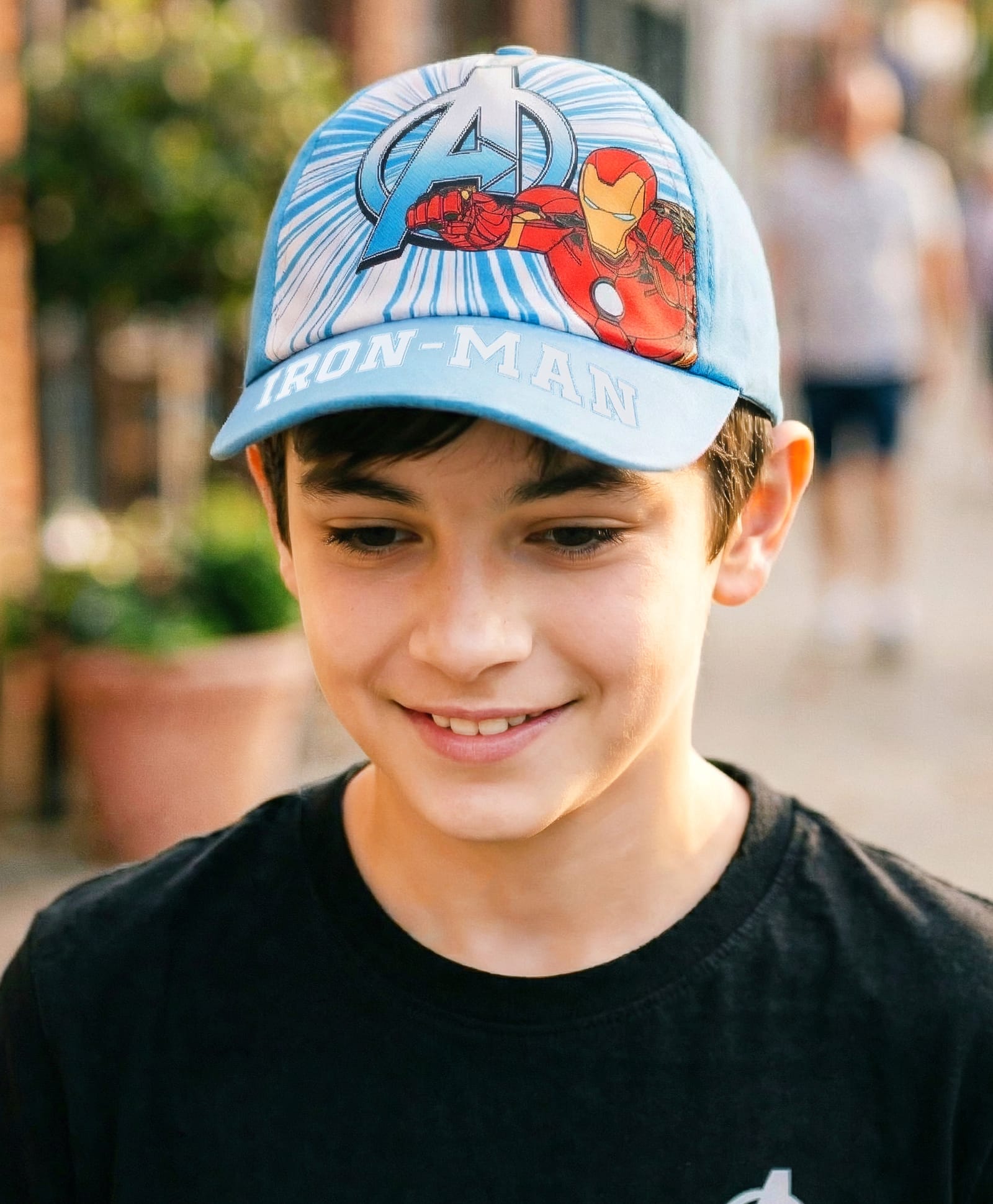 Babyhug Marvel Cotton Woven Summer Cap With Avengers Graphics Light Blue - Diameter 15.5 cm-picture-20