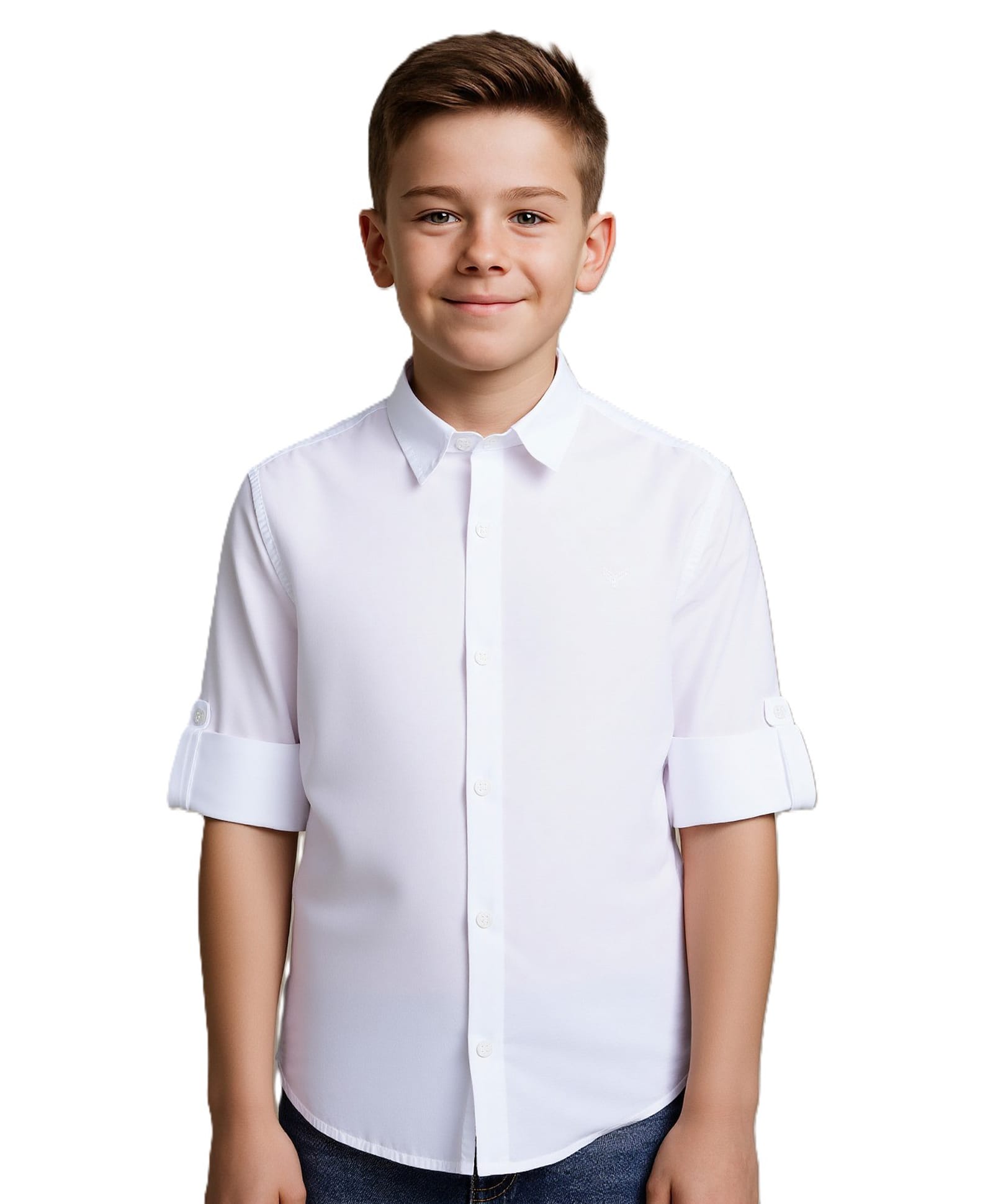 Charchit Cotton Woven Full Sleeves Solid Shirt - White-image-46