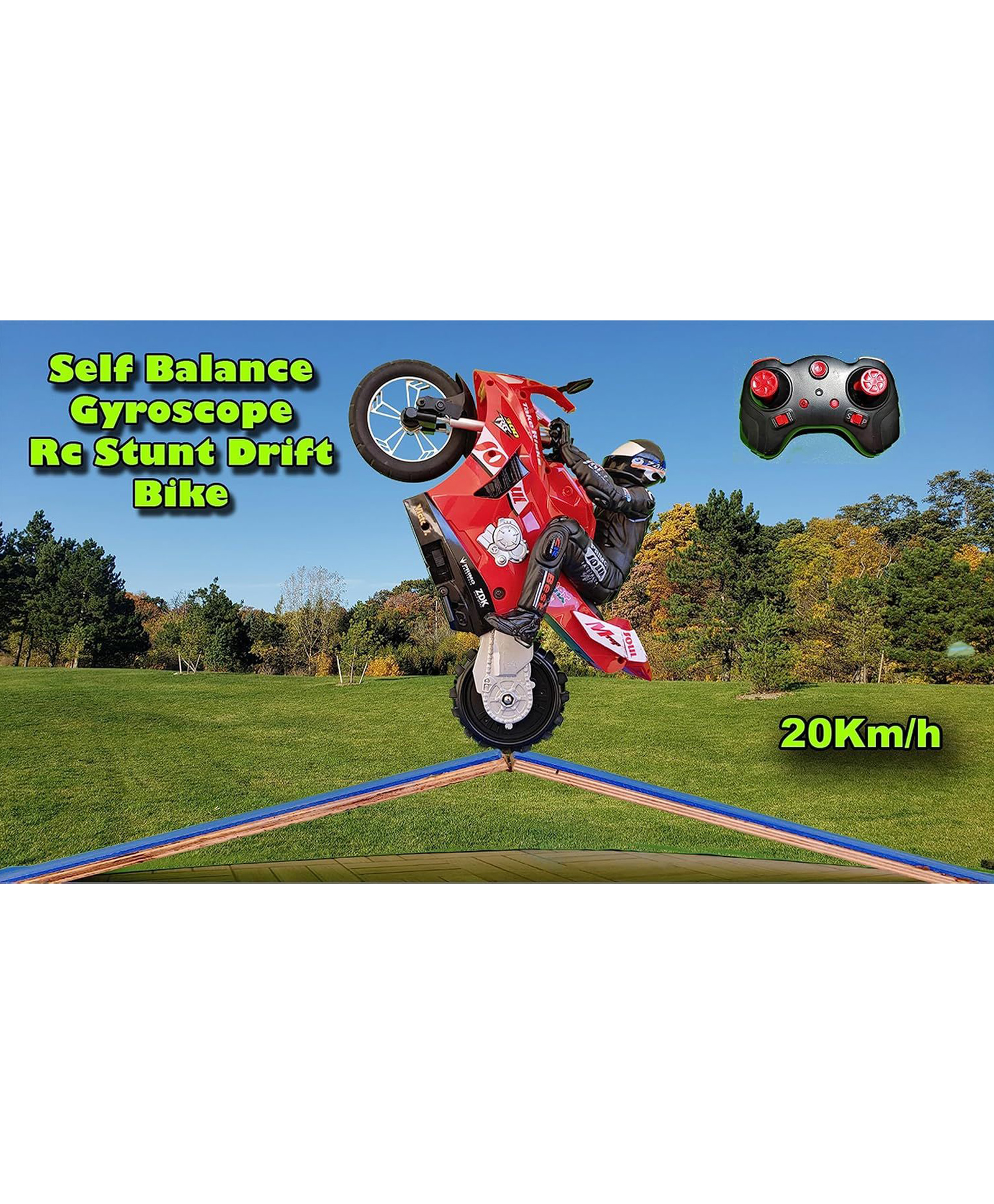 Sanjary Auto Balancing 6-axis Gyroscope Rc Motorcycle 1:6 Scale Remote Control 20km/h Speed 360 Degree Drift Toys Stunt Motorbike Vehicle Kids color design may vary-image-20