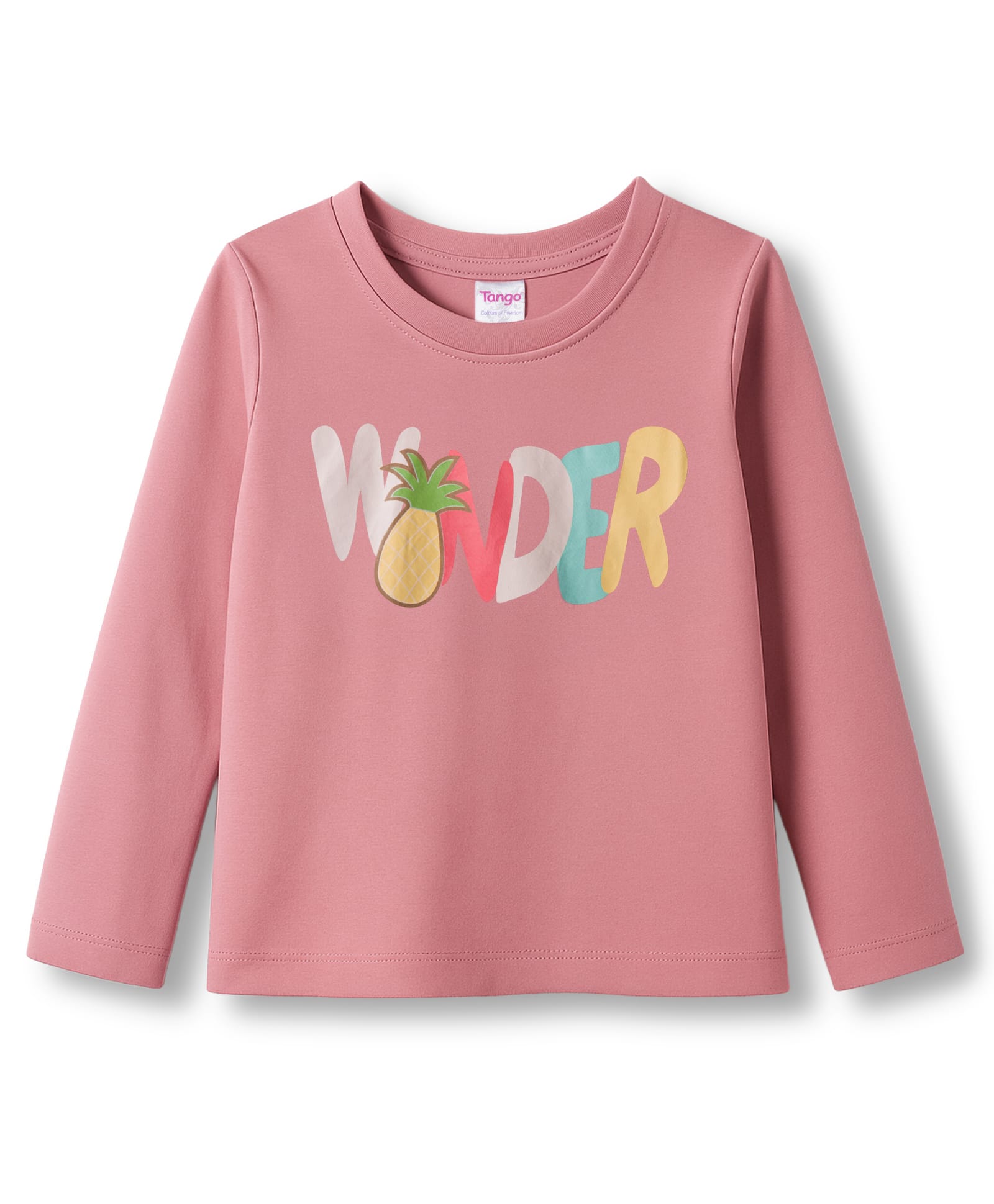 Tango Single Jersey Knit Full Sleeves T-Shirt With Text Print - Pink-picture-47